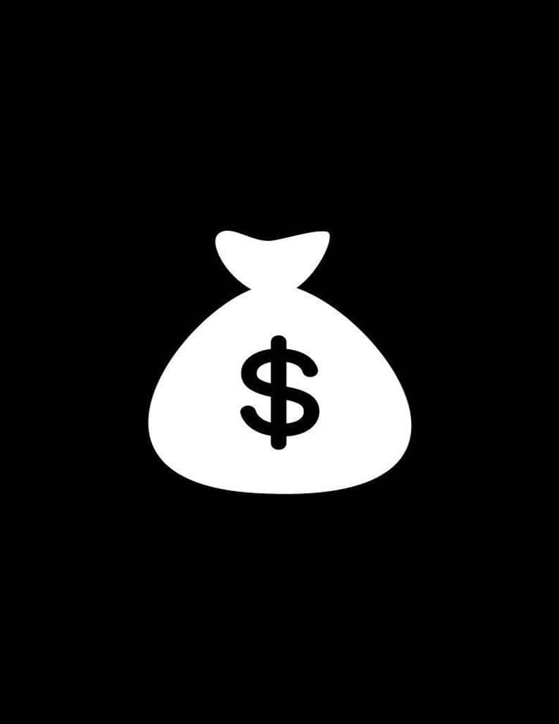 money bag, dollar sign, solid black background, SD Phone Wallpaper