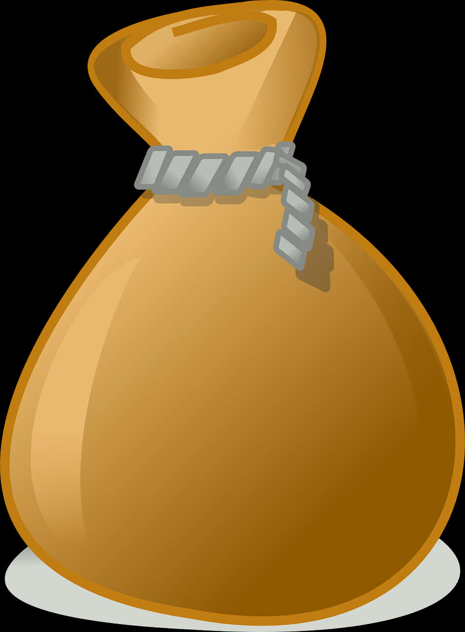 golden money bag, silver rope, black background, HD Phone Wallpaper