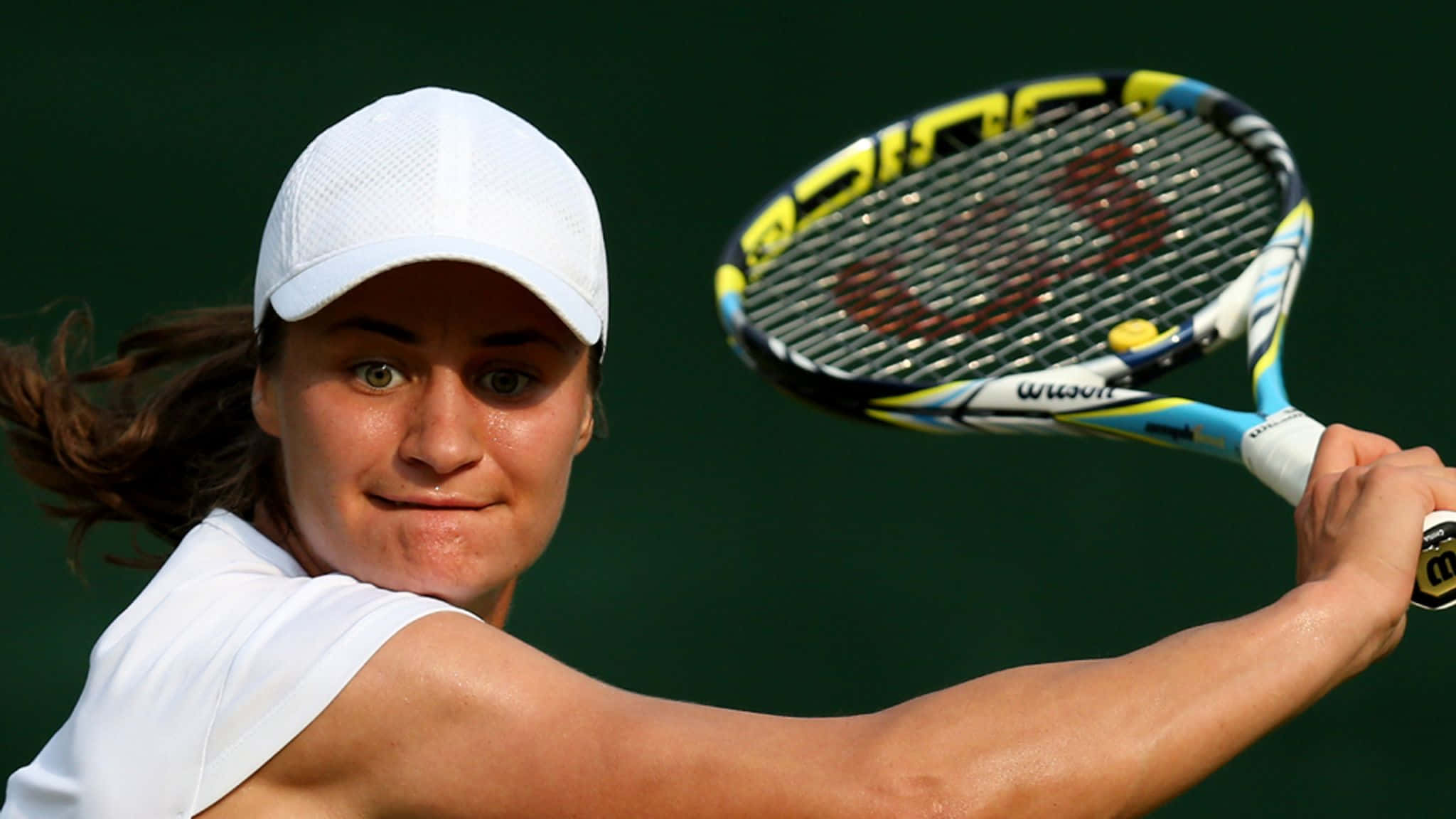 Monica Niculescu, white gear, racket, Full HD Desktop Wallpaper