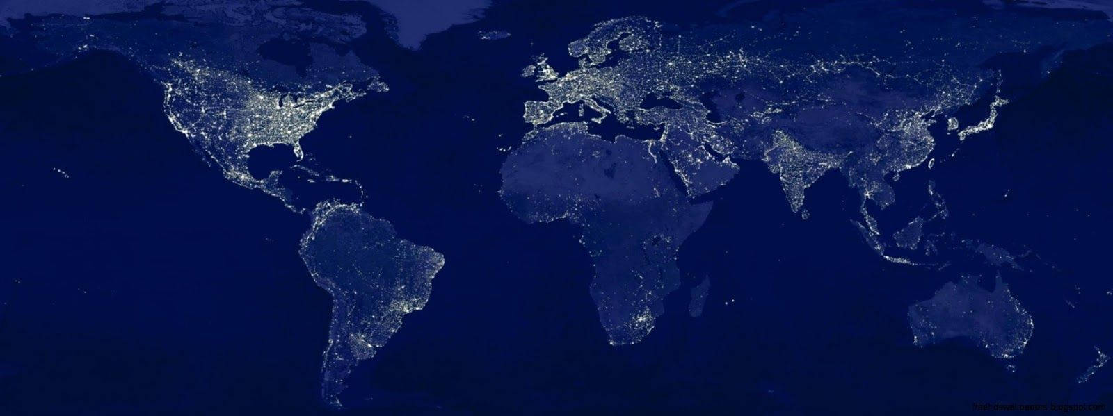 Nighttime World Map, Earth, city lights, HD Desktop Wallpaper