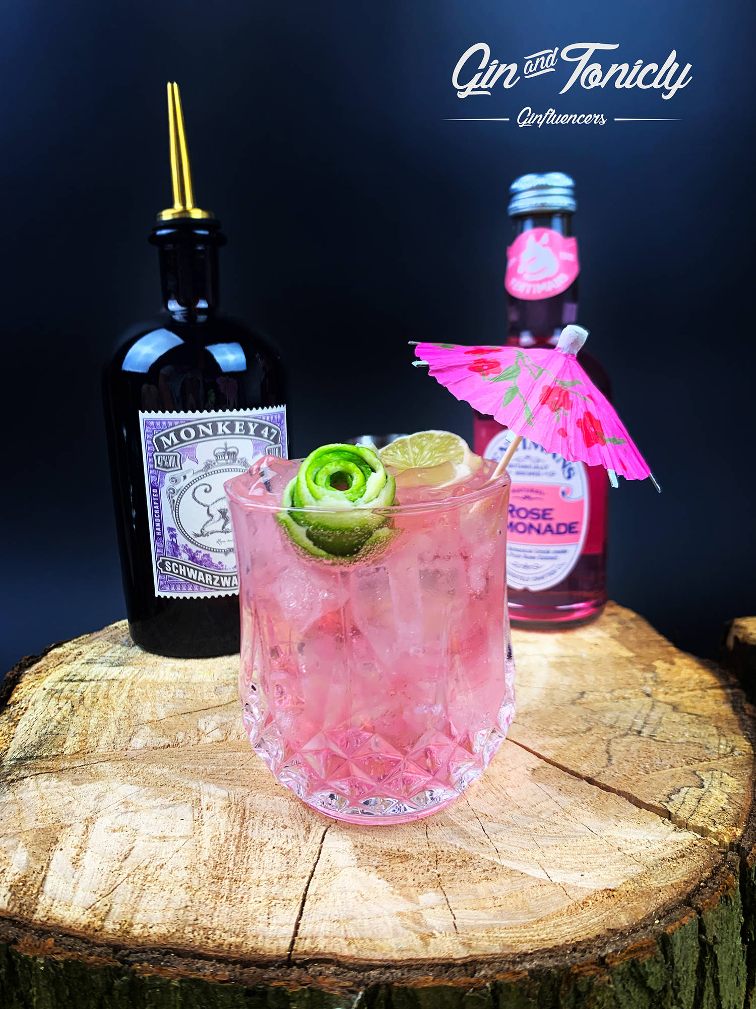 Monkey 47, rose cocktail, pink gin and tonic, Full HD Phone Wallpaper