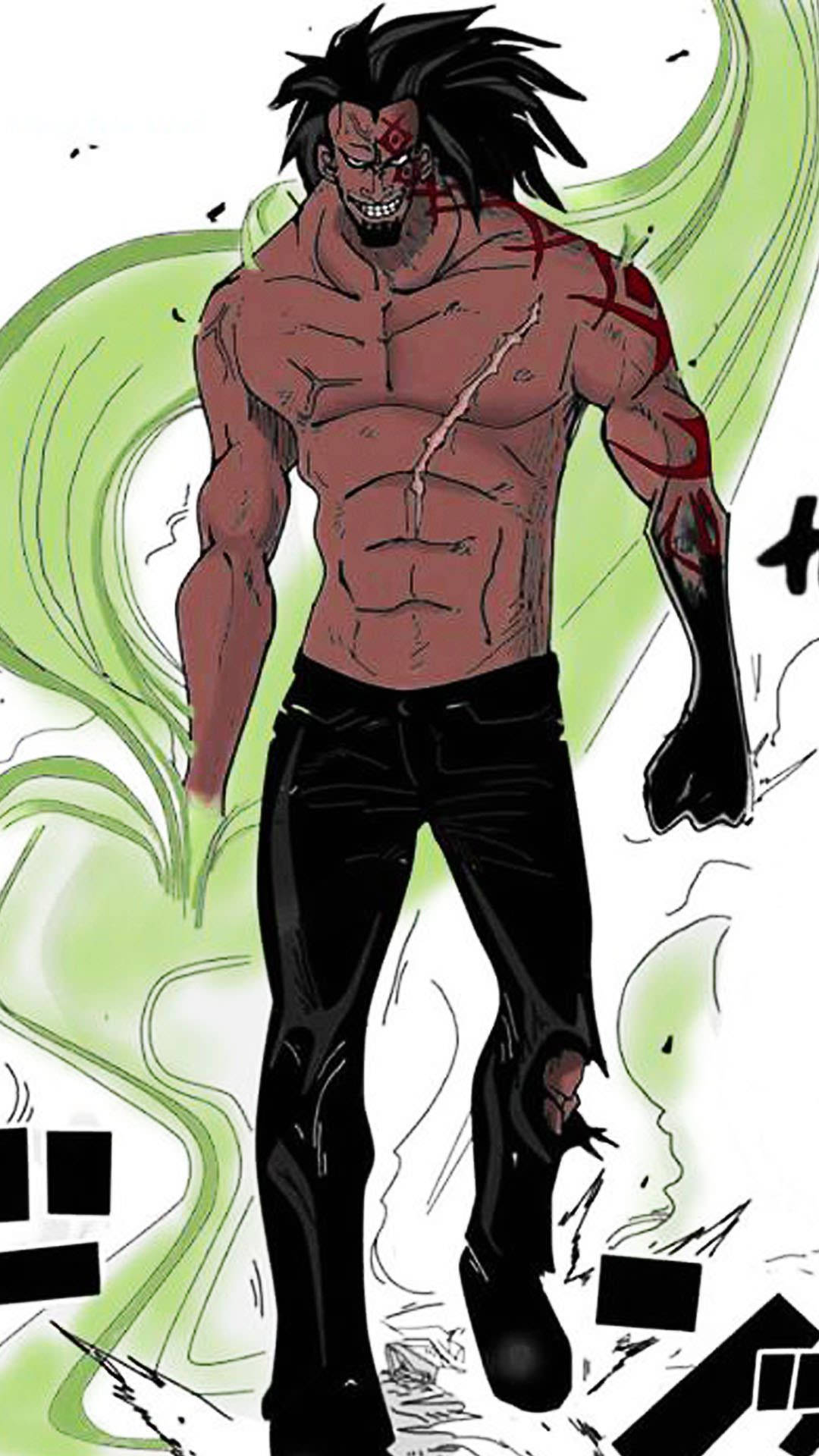 Monkey D Dragon, colored manga art, wild black hair, Full HD Phone Wallpaper