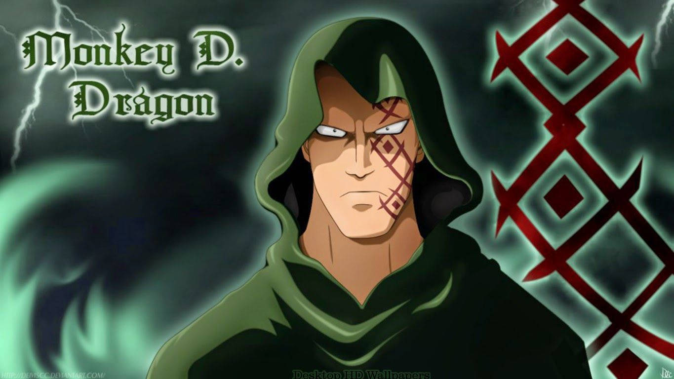 Monkey D Dragon, green hood, red facial markings, HD Desktop Wallpaper
