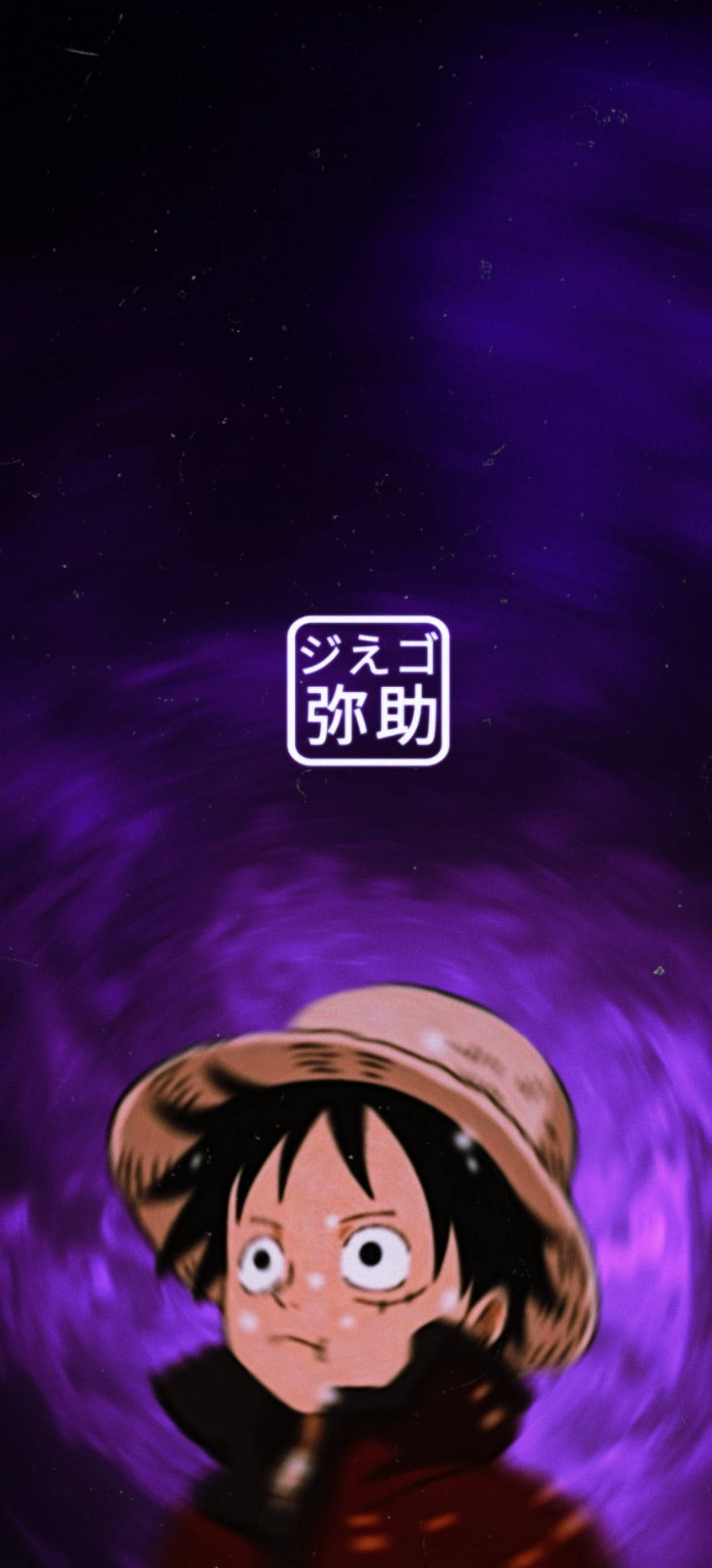 Monkey D Luffy, straw hat, purple cosmic background, Full HD Phone Wallpaper