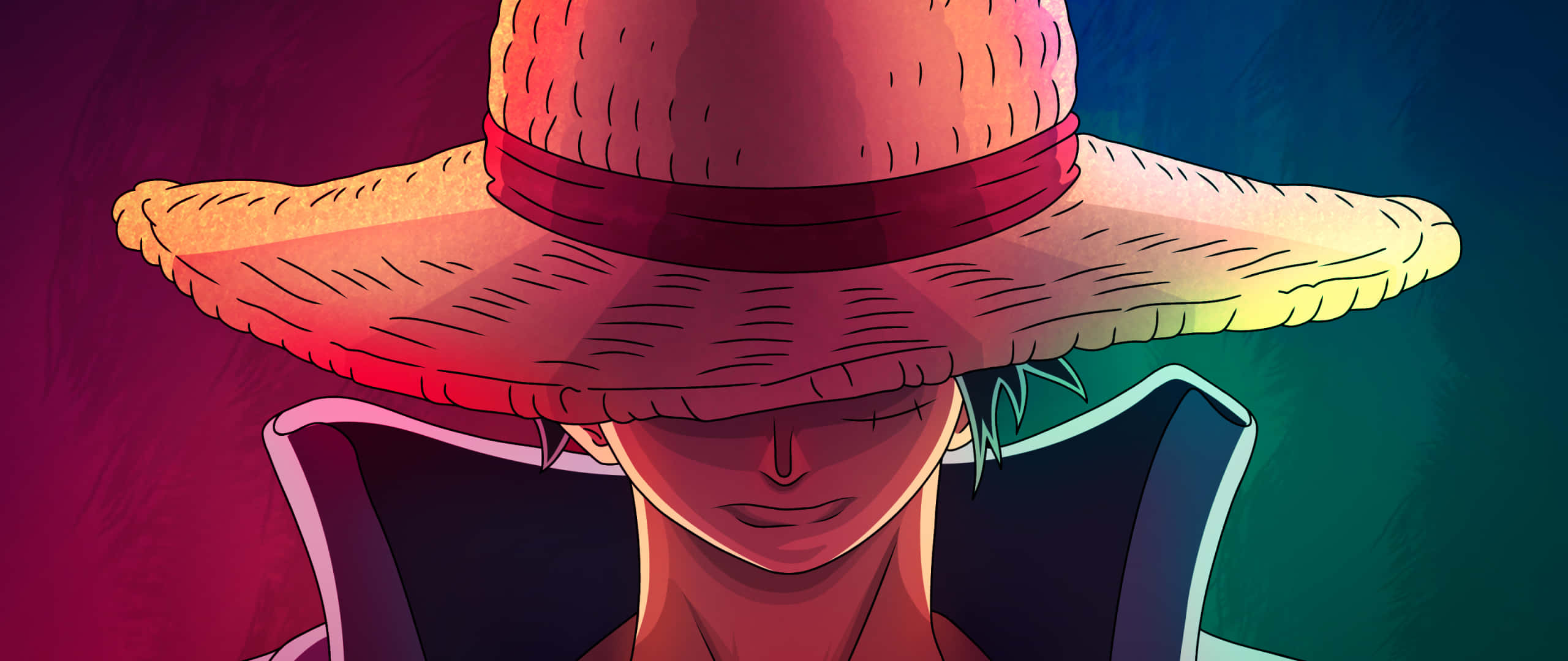 Monkey D Luffy, straw hat, red band, 2K Desktop Wallpaper