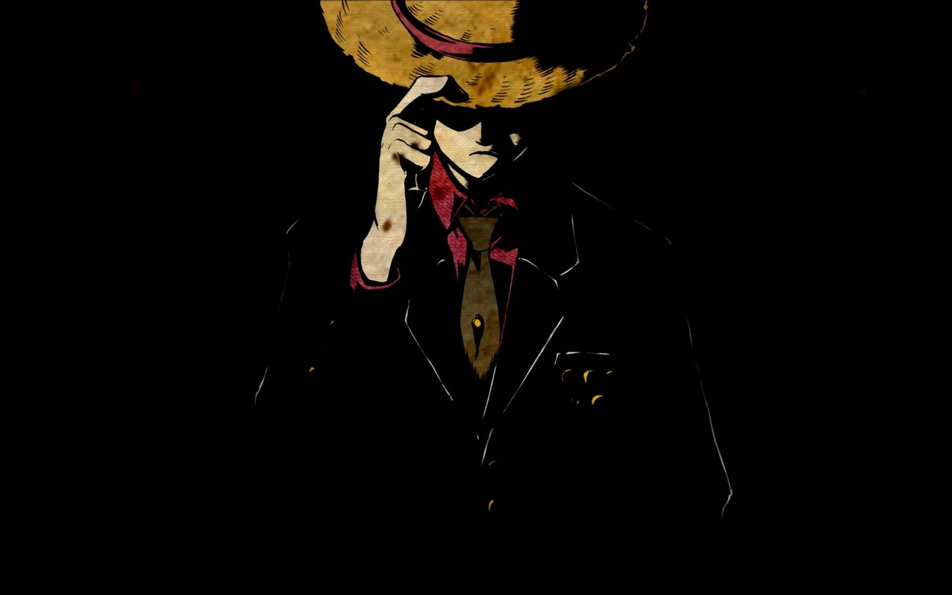 Monkey D Luffy, straw hat, suit, Full HD Desktop Wallpaper