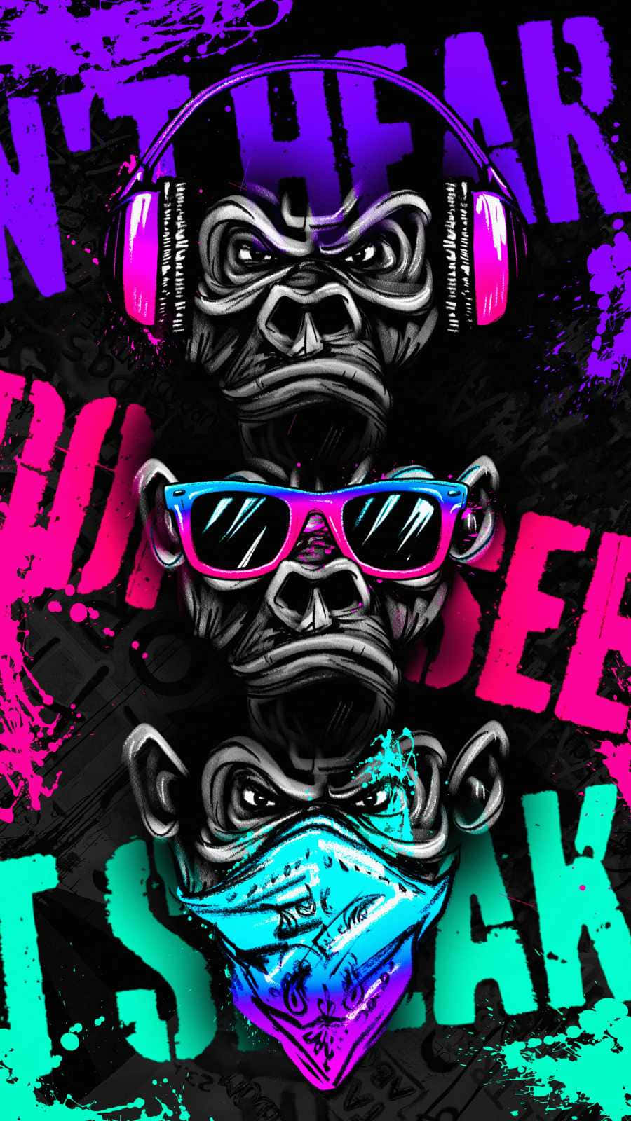 monkey iphone, gorilla, pig, HD Phone Wallpaper