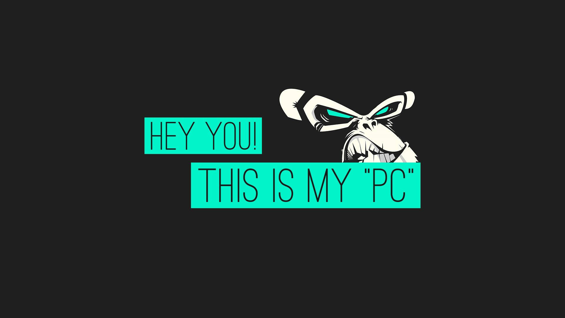 monkey, teal text boxes, black background, Full HD Desktop Wallpaper
