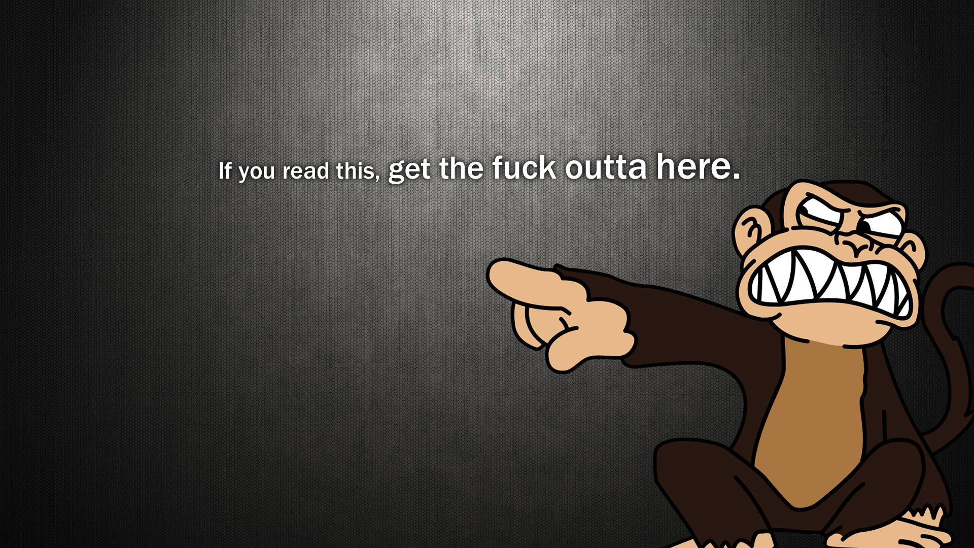 angry cartoon monkey, points accusingly at the viewer, dark textured background, Full HD Desktop Wallpaper