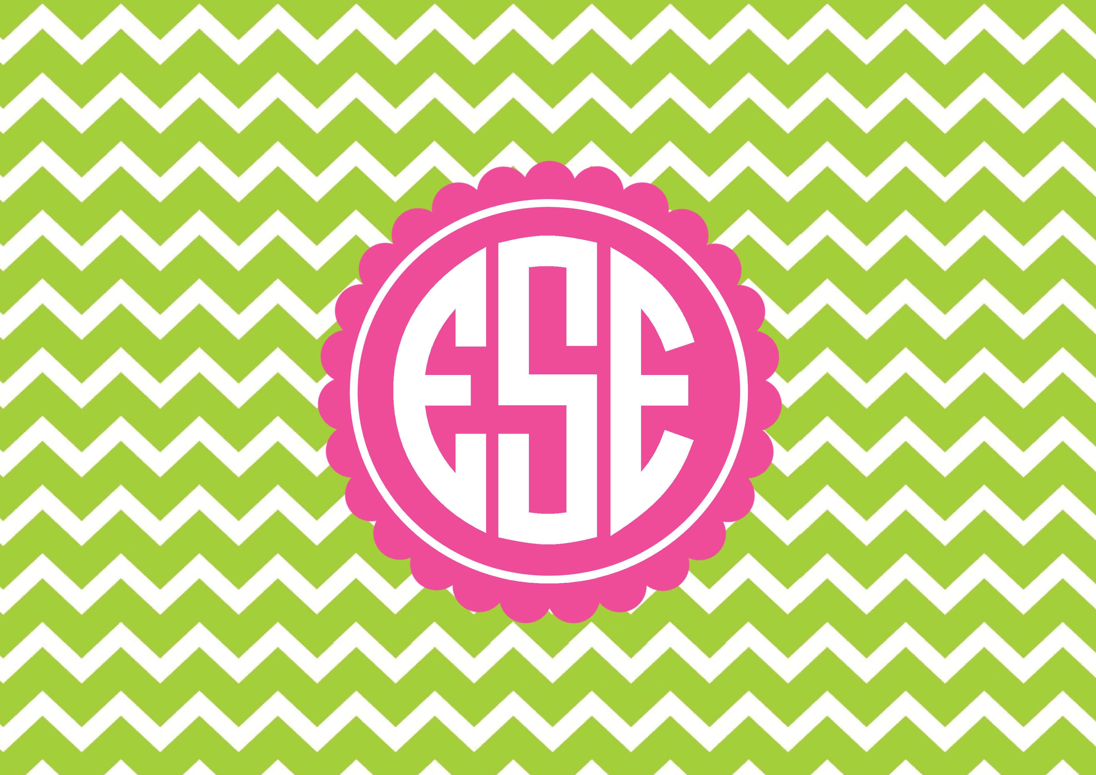 Monogram Desktop, pink, white, 2K Desktop Wallpaper