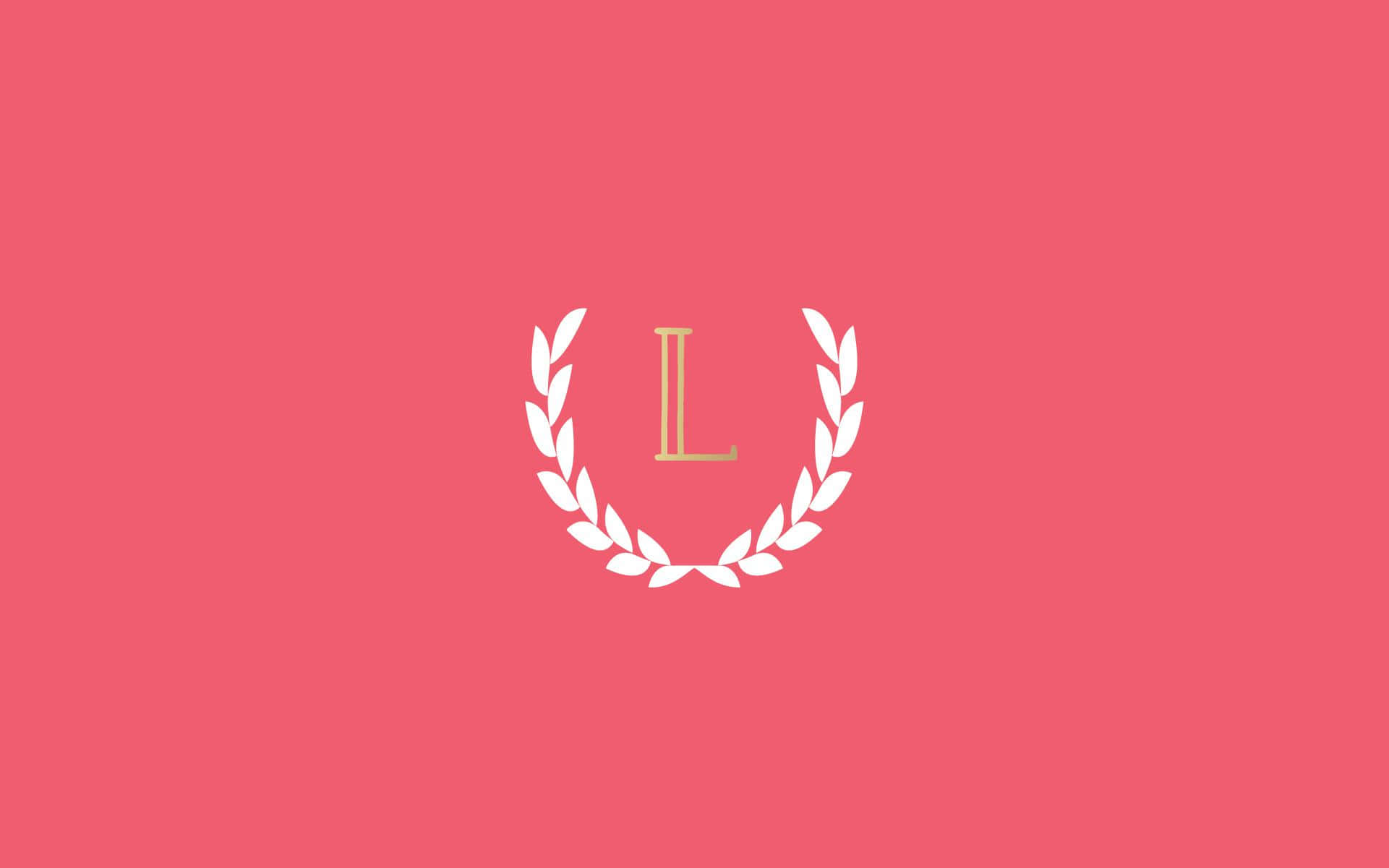 Monogram Desktop, gold letter L, white laurel wreath, Full HD Desktop Wallpaper