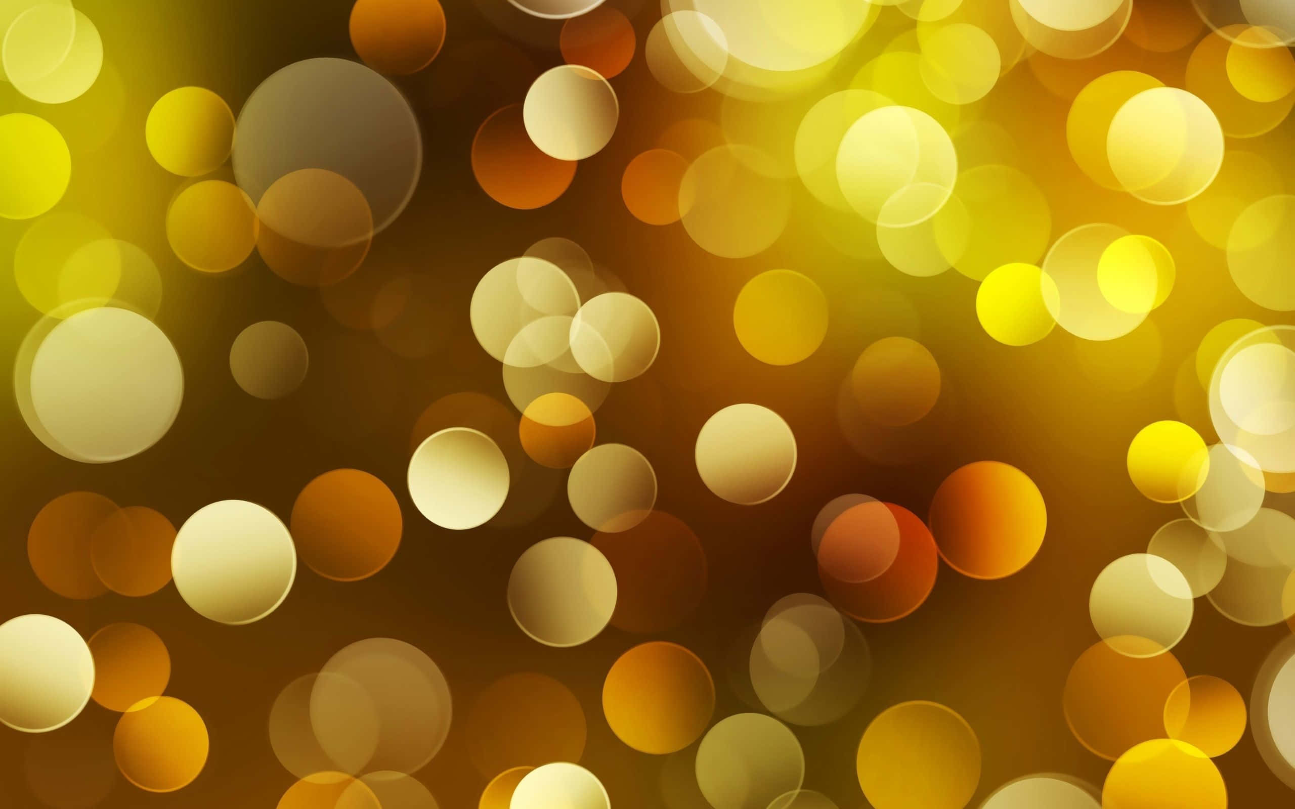 geometric desktop, glowing golden, amber bokeh circles, 2K Desktop Wallpaper