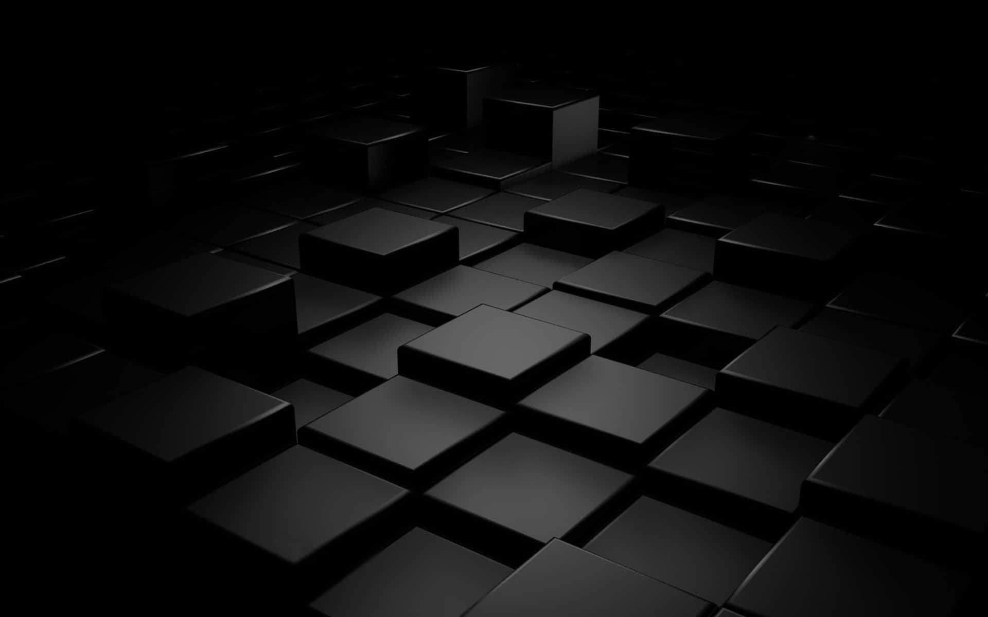 plain black desktop, black cubes, grid, Full HD Desktop Wallpaper