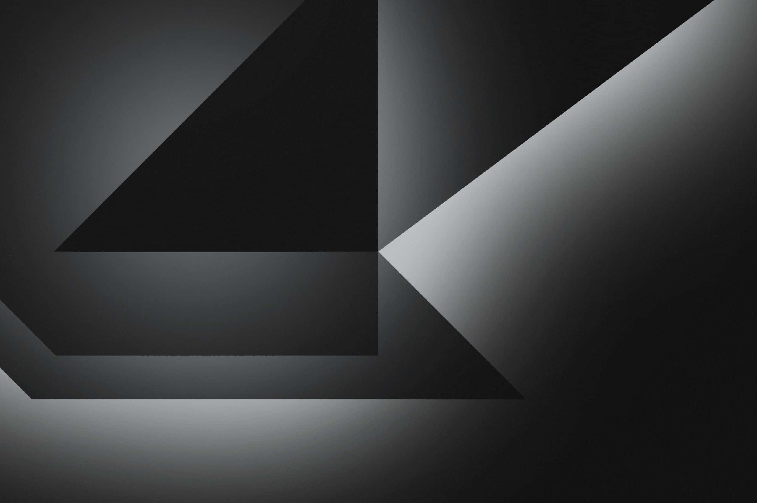 grey desktop, abstract geometric, sharp black and gray triangular shapes, 2K Desktop Wallpaper