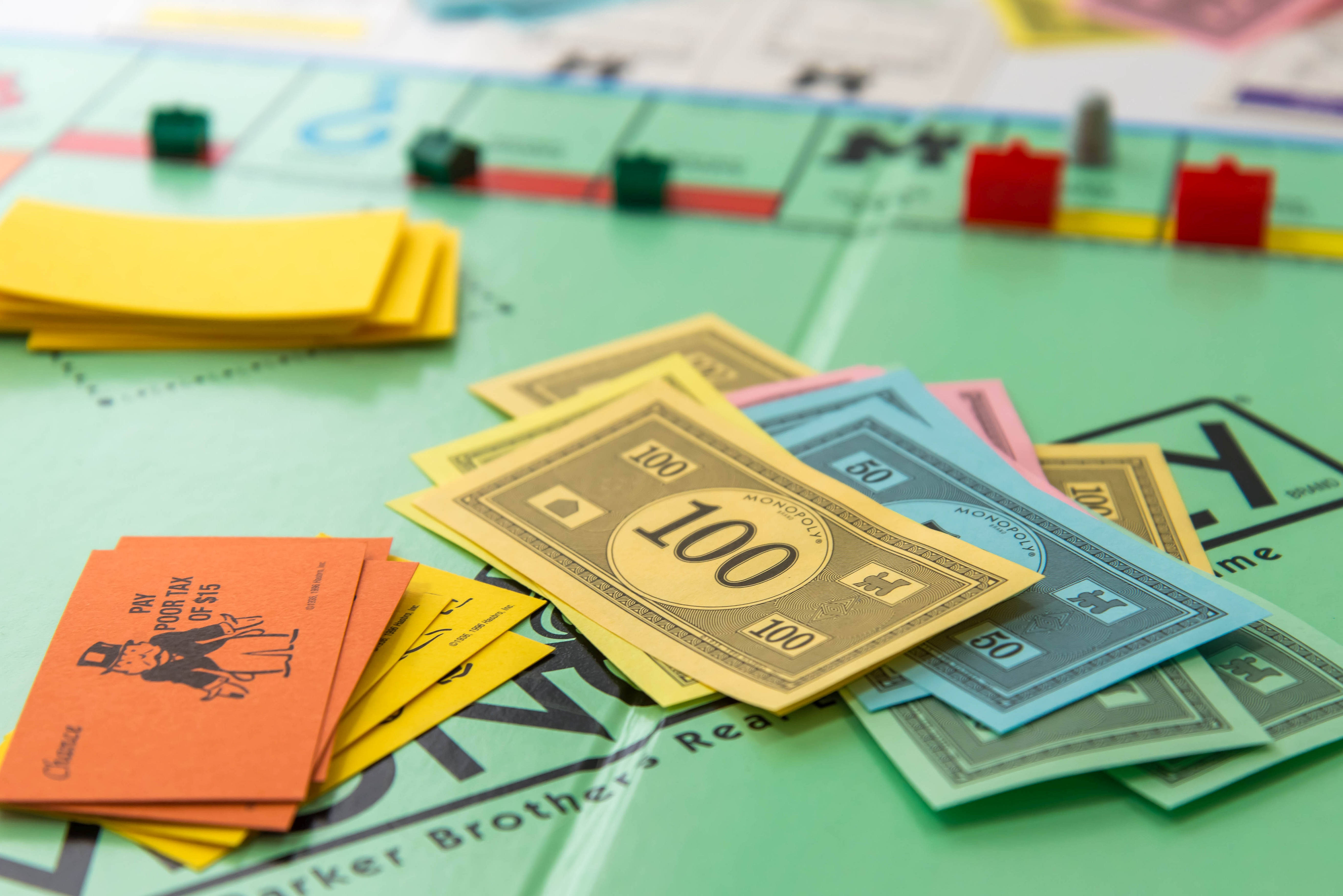 Monopoly, green board, colorful property spaces, 5K Desktop Wallpaper