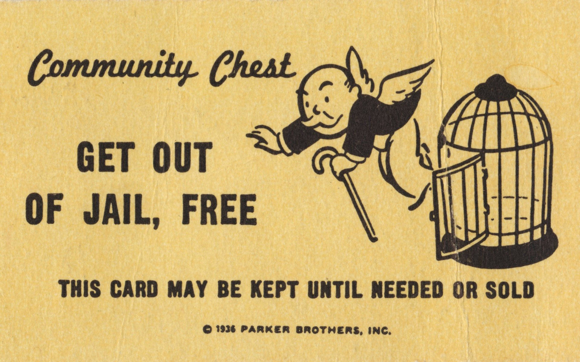Monopoly, vintage card, angelic figure, Full HD Desktop Wallpaper