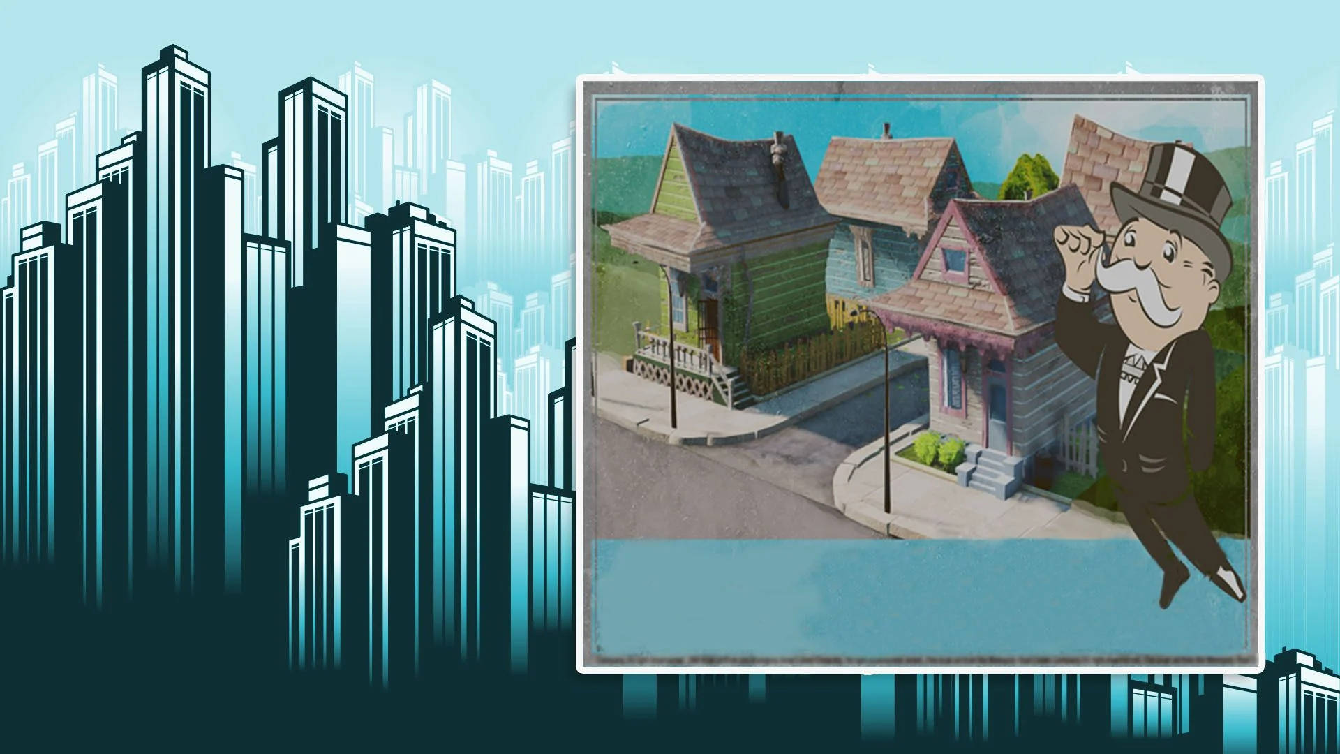 Monopoly Man, top hat, suburban street scene, Full HD Desktop Wallpaper