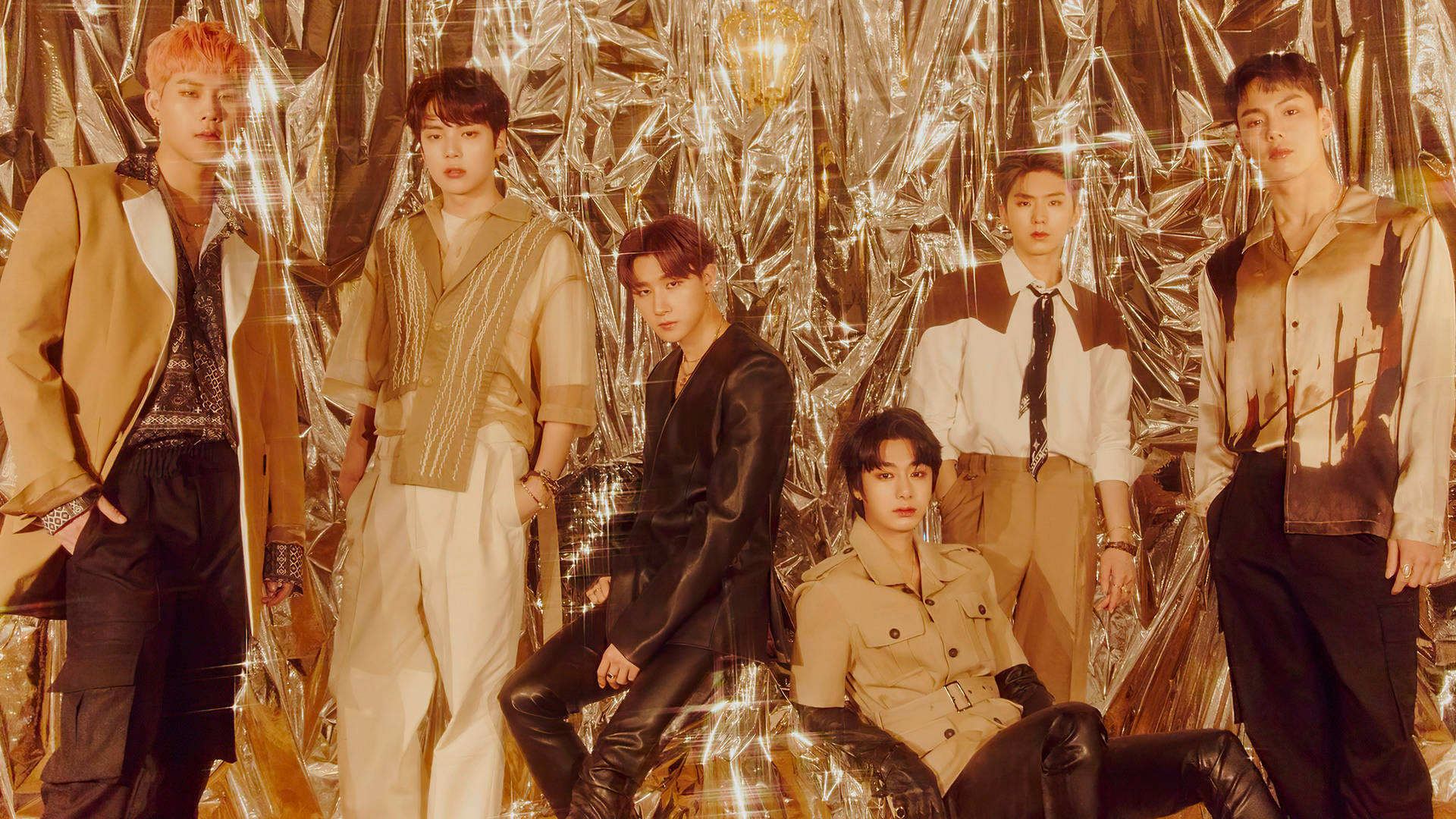 Monsta X, beige, black, Full HD Desktop Wallpaper