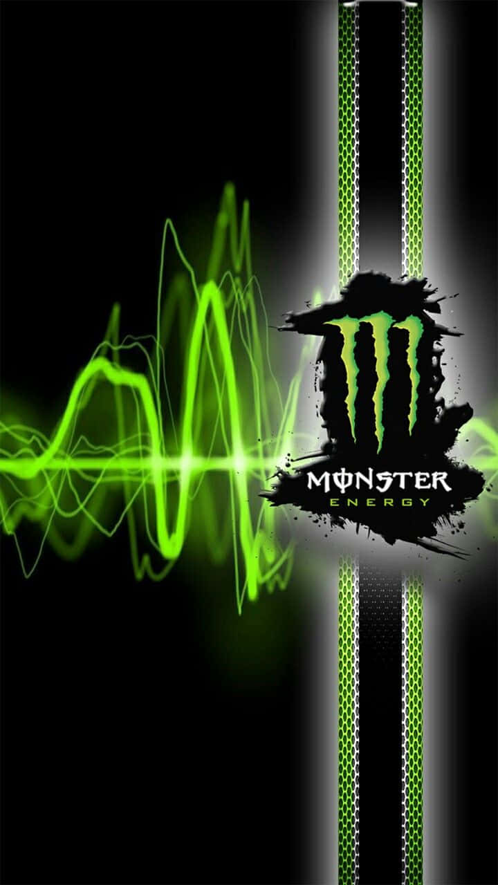 Monster Energy Drink, glowing logo, vibrant green energy waves, HD Phone Wallpaper