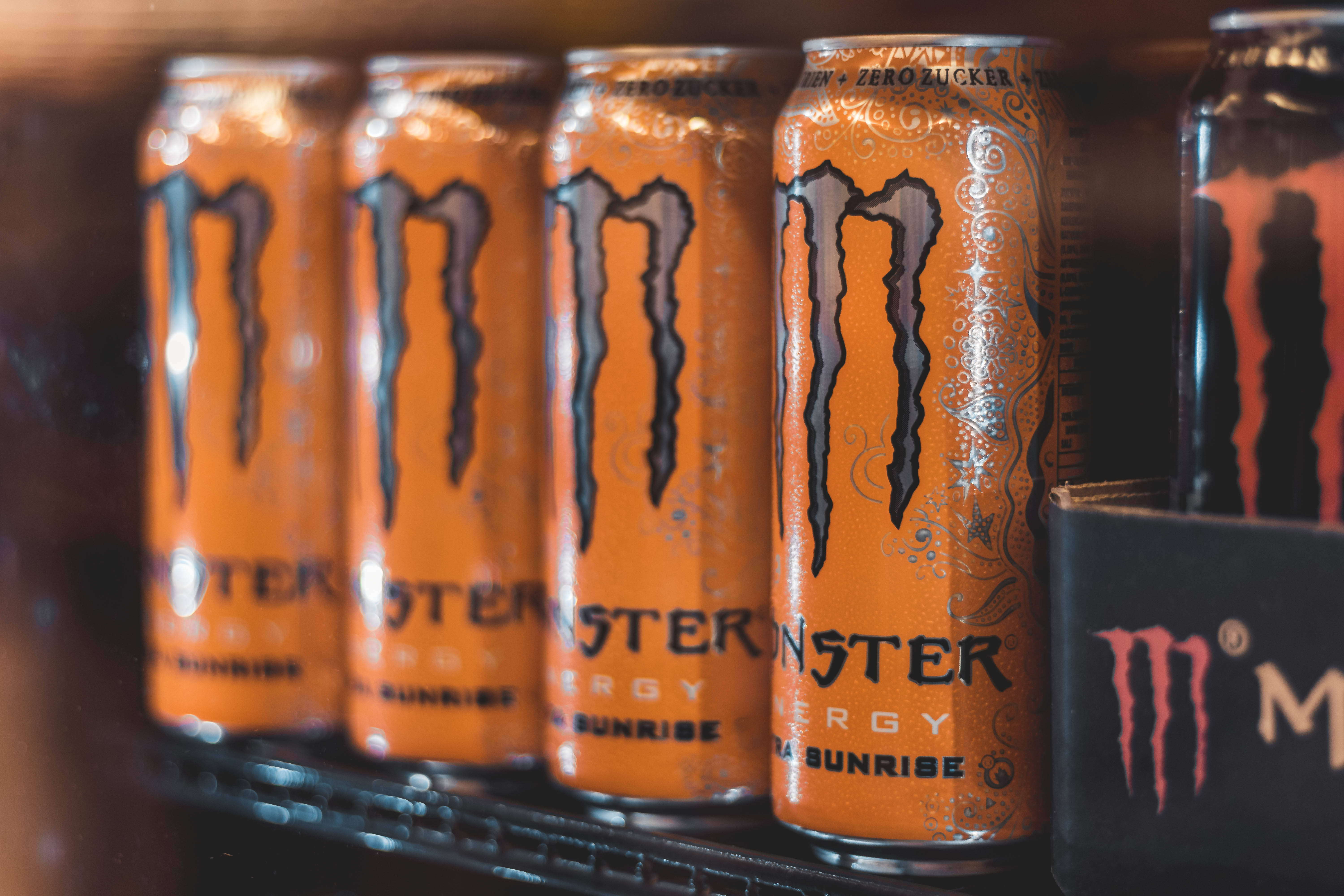 Monster Energy, orange, black, 5K Desktop Wallpaper