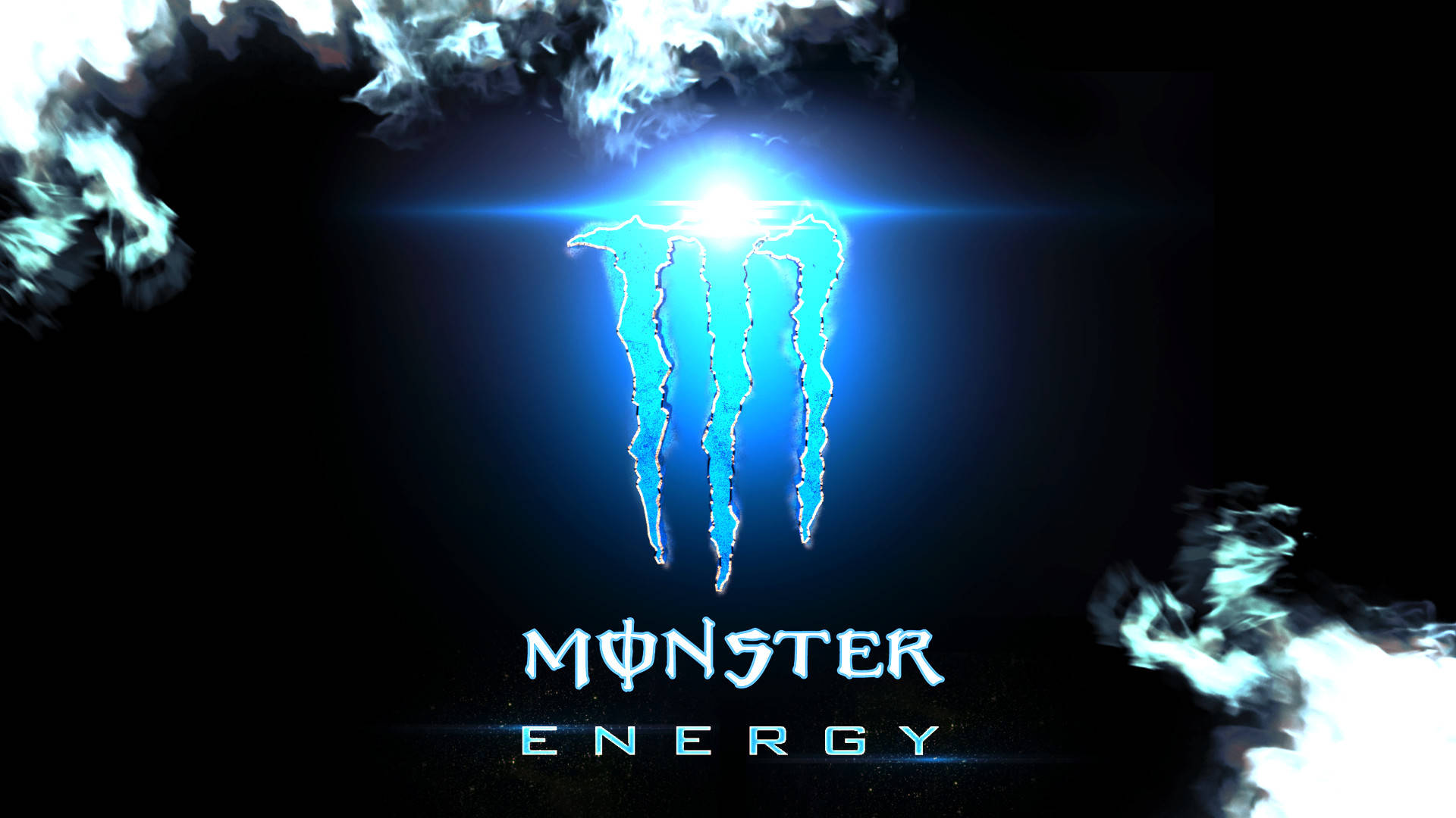 Monster Energy, bright blue, glowing blue, Full HD Desktop Wallpaper