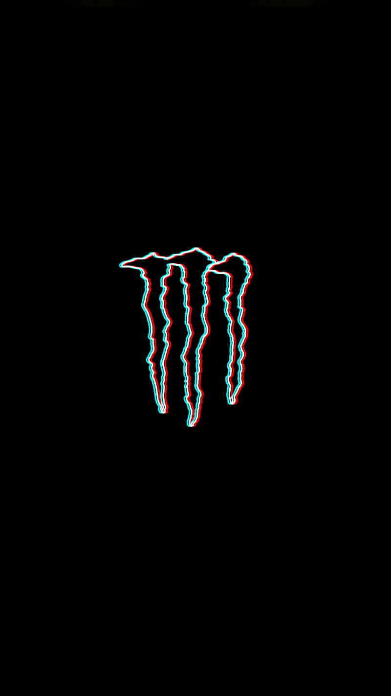 Monster Energy, glitch effect, red and cyan, HD Phone Wallpaper