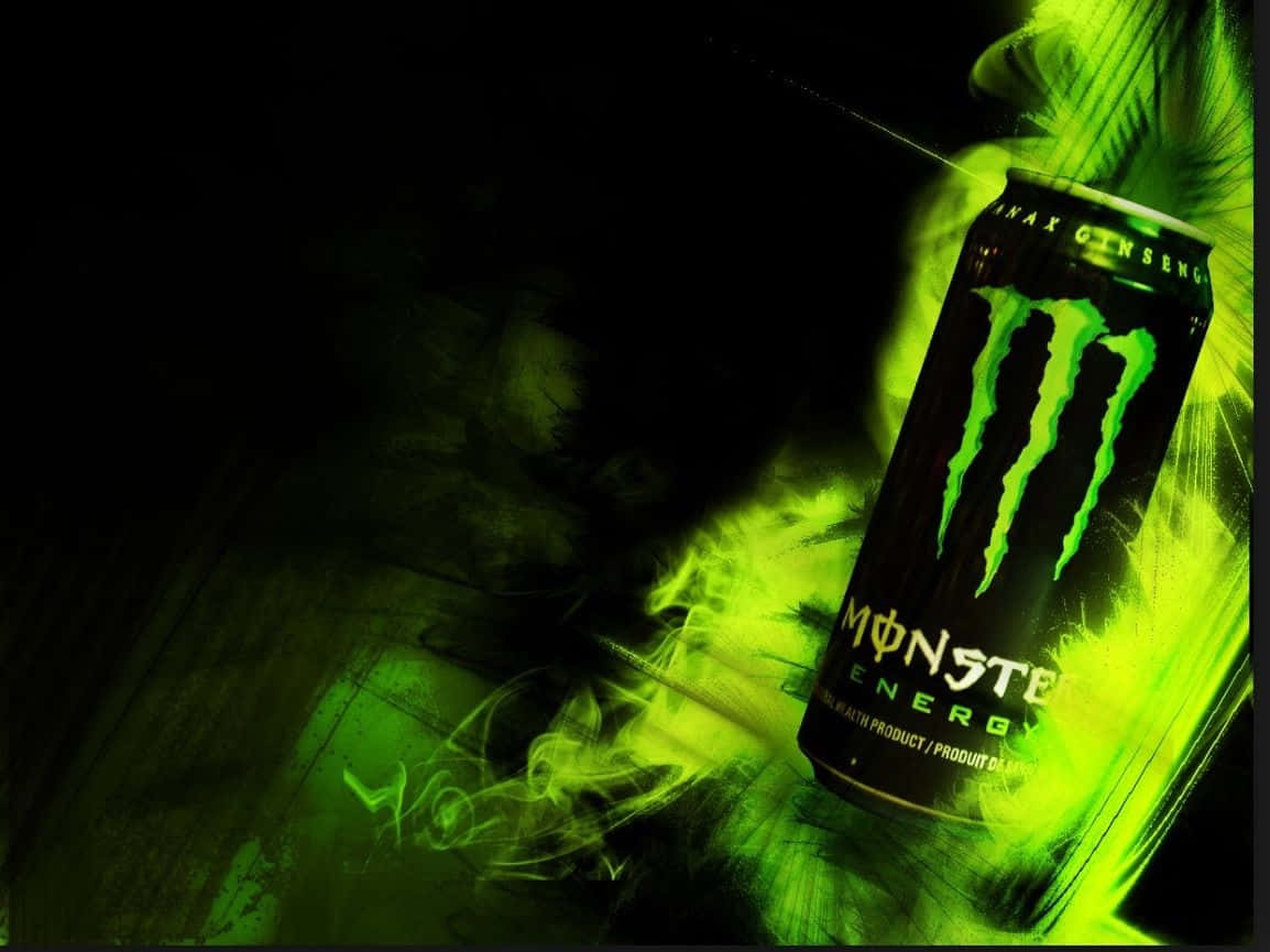 Monster Energy, Green Smoke, glowing green, SD Desktop Wallpaper