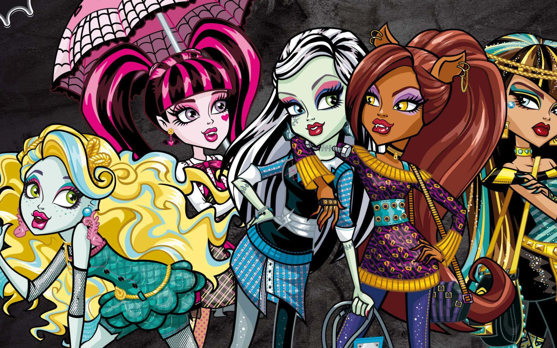 Monster High, vibrant hair, bold outfits, Full HD Desktop Wallpaper