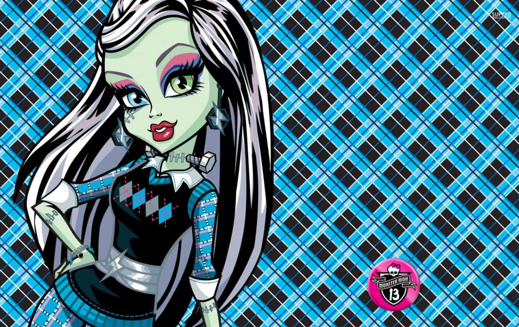 Monster High, green-skinned monster girl, long silver hair, HD Desktop Wallpaper