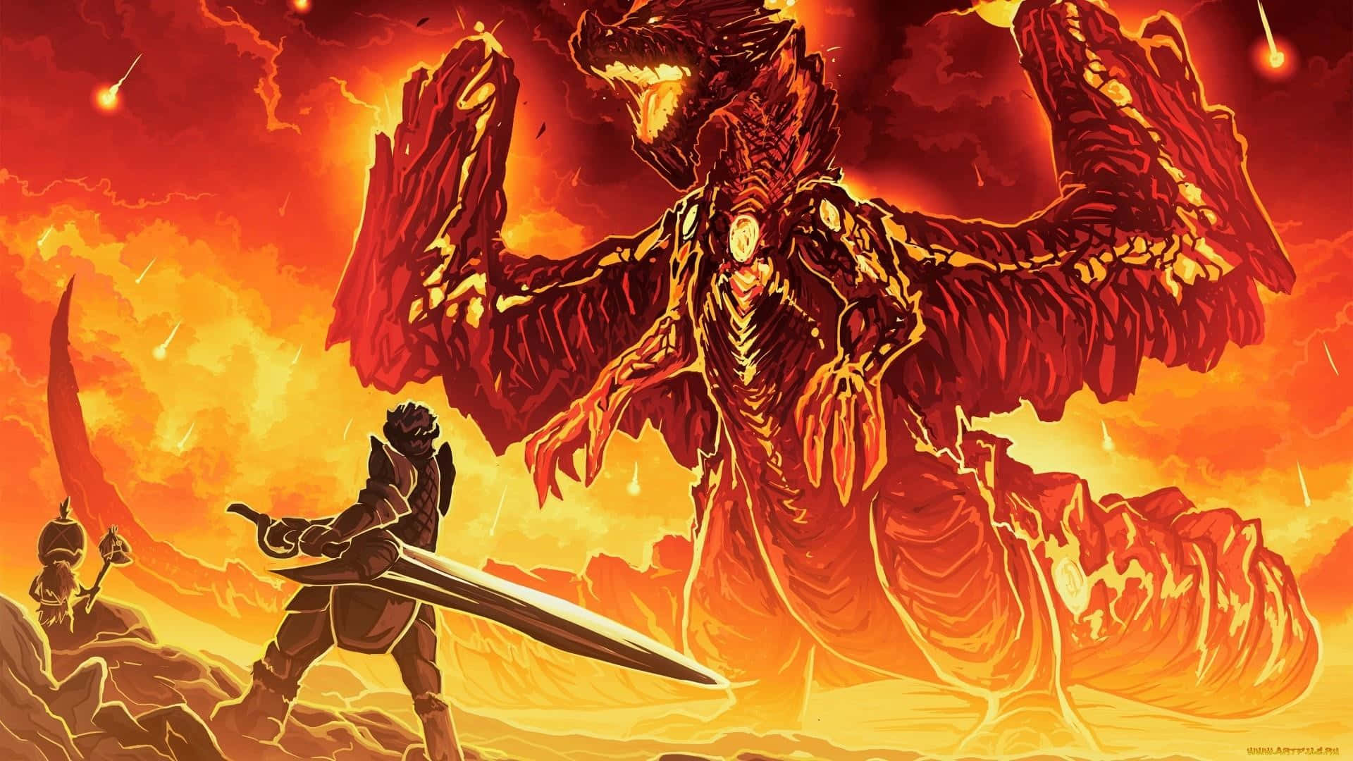 Monster Hunter 3, fire monster, colossal fiery dragon, Full HD Desktop Wallpaper