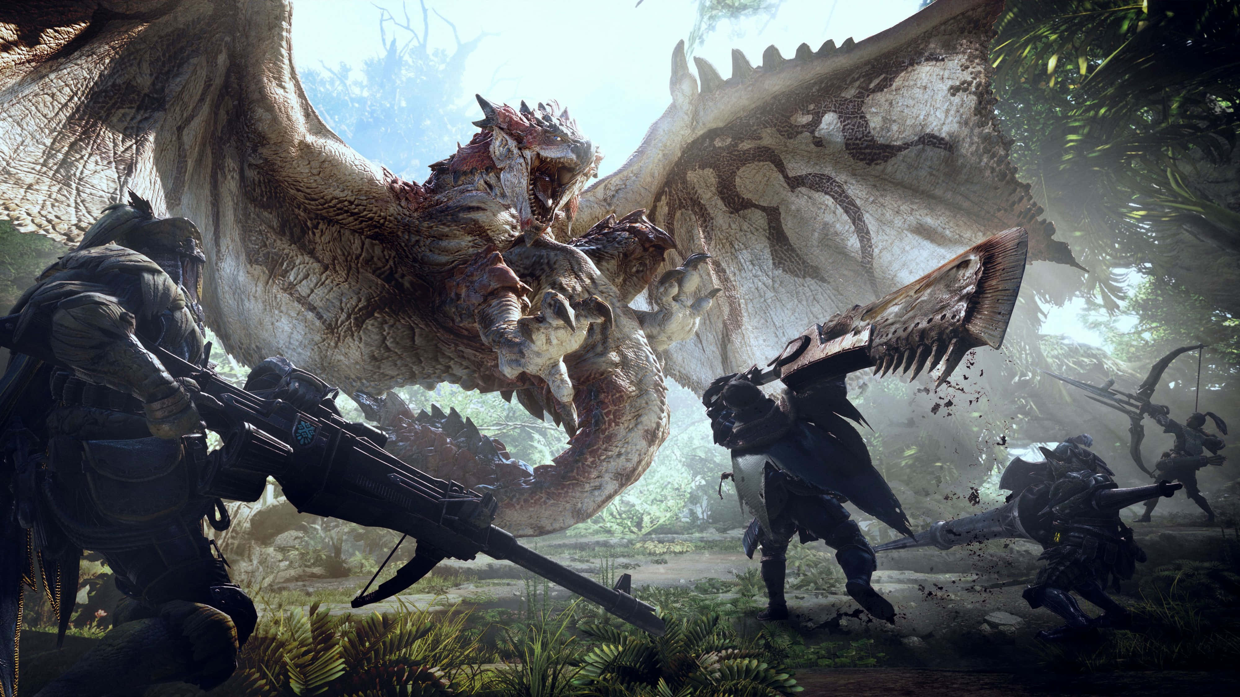 Monster Hunter, 4K Ultra HD, massive winged dragon, 4K Desktop Wallpaper