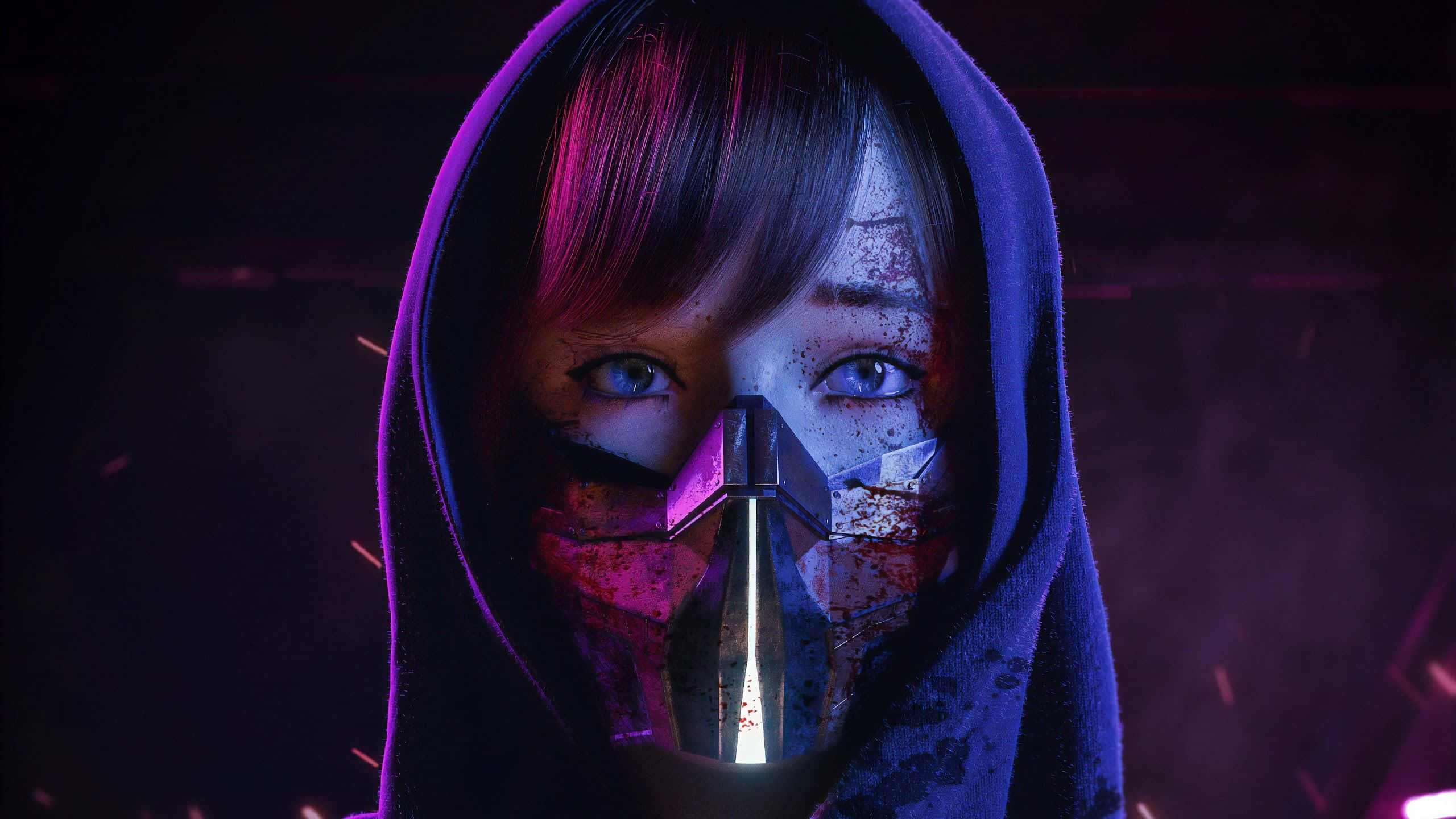 4K, mask, angelic hunter, 2K Desktop Wallpaper