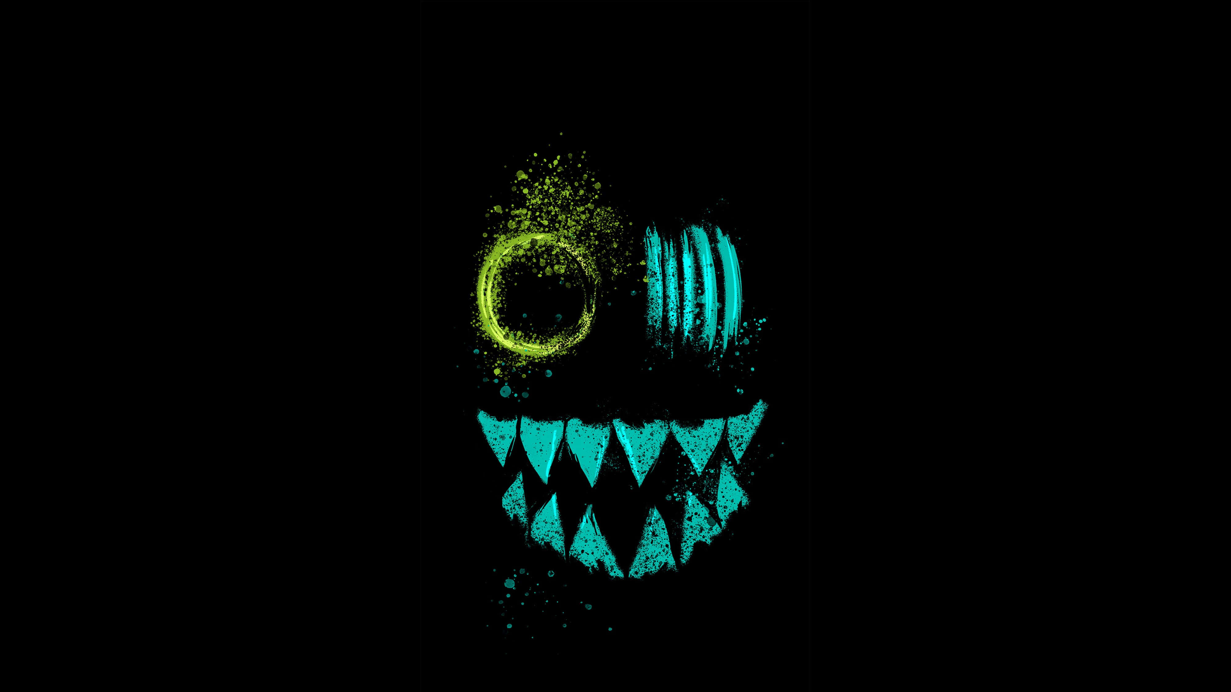 4K Ultra HD, neon green, cyan, 4K Desktop Wallpaper