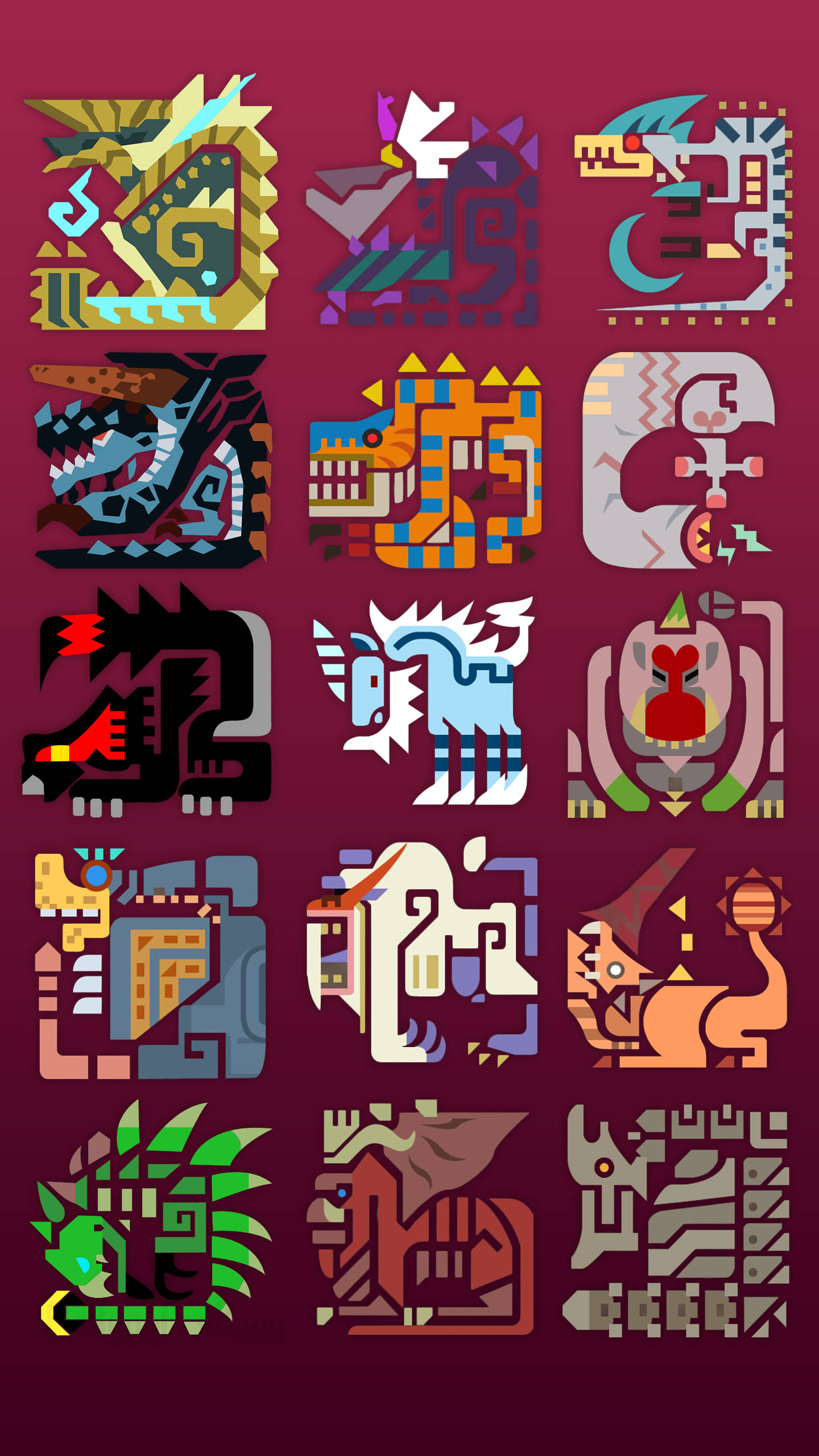 Monster Hunter, iPhone, stylized monsters, 2K Phone Wallpaper