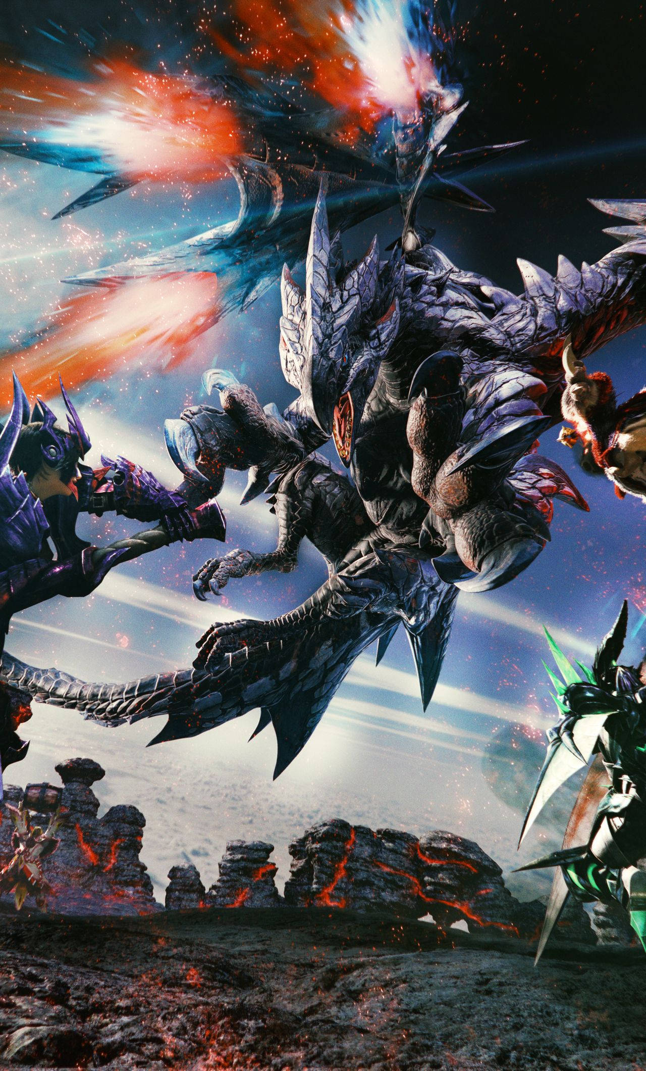 Monster Hunter, iPhone, purple winged dragon, Full HD Phone Wallpaper