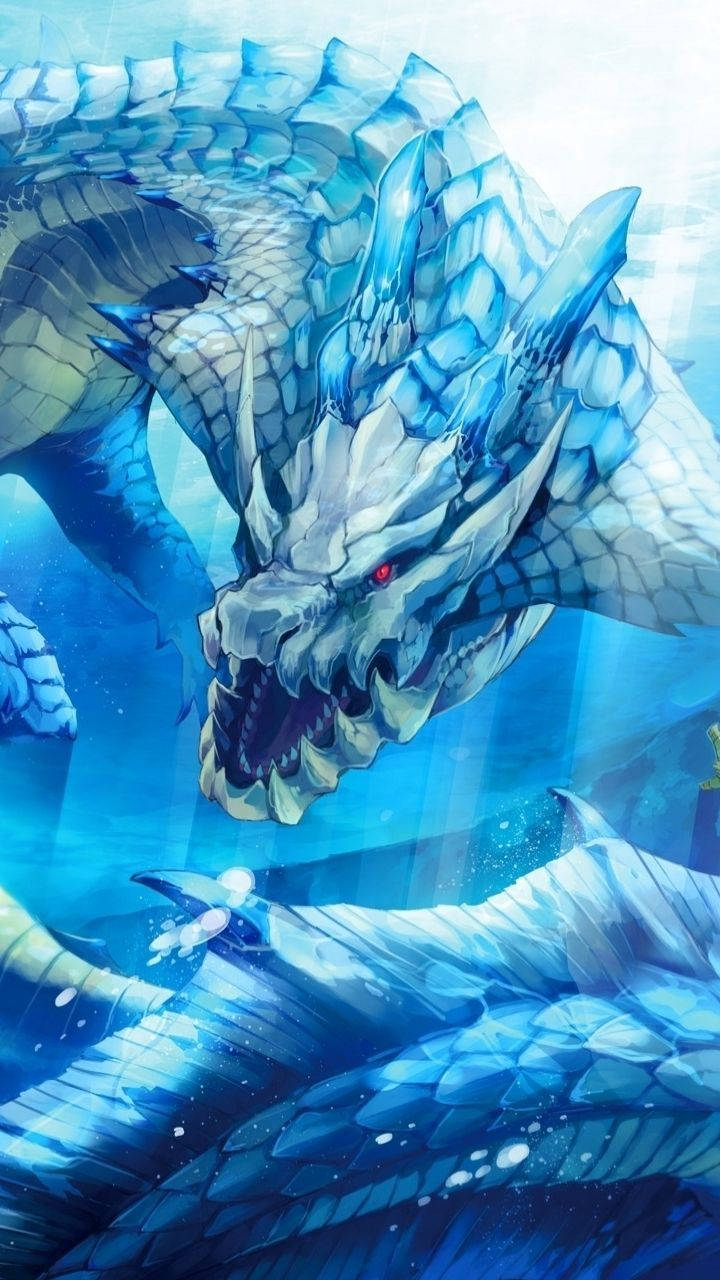 Monster Hunter, iPhone, blue scaled dragon, HD Phone Wallpaper