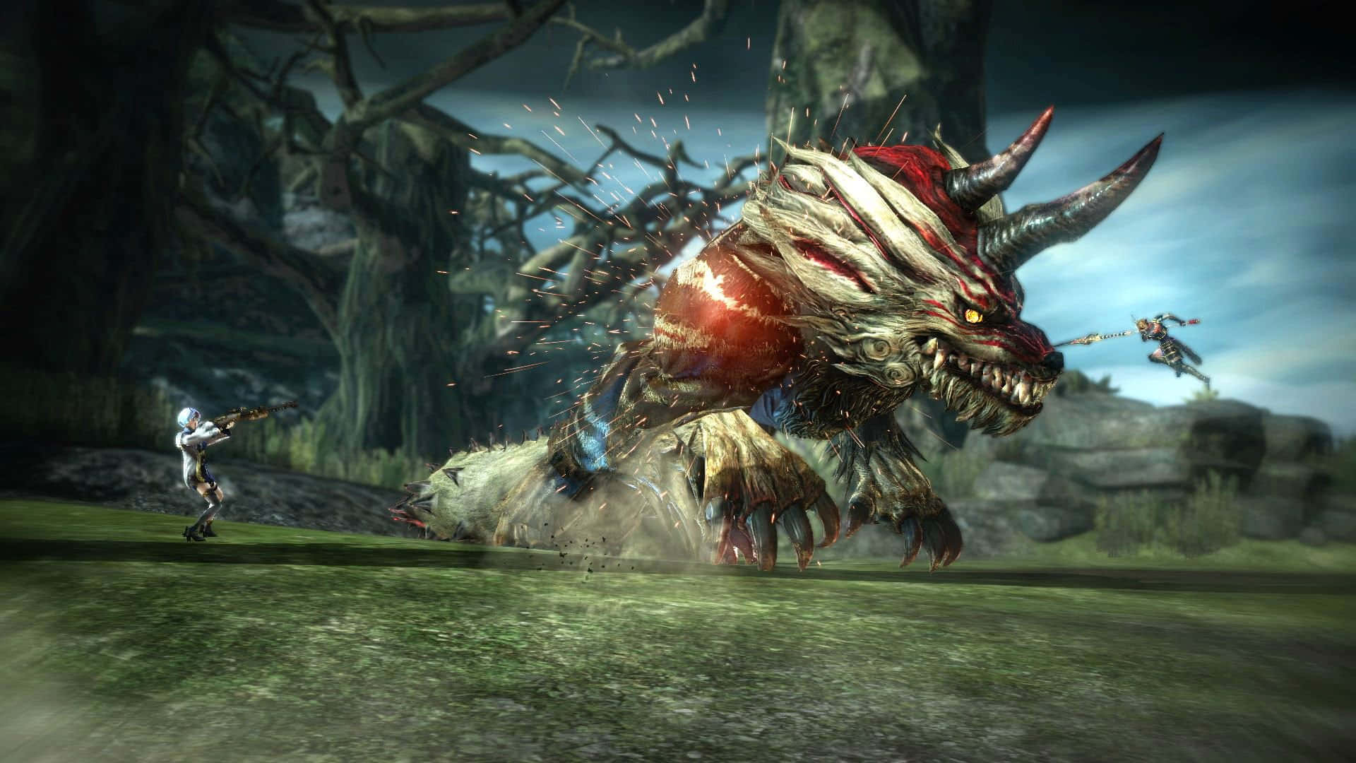 Monster Hunter Monsters, hunters, massive horned beast, Full HD Desktop Wallpaper