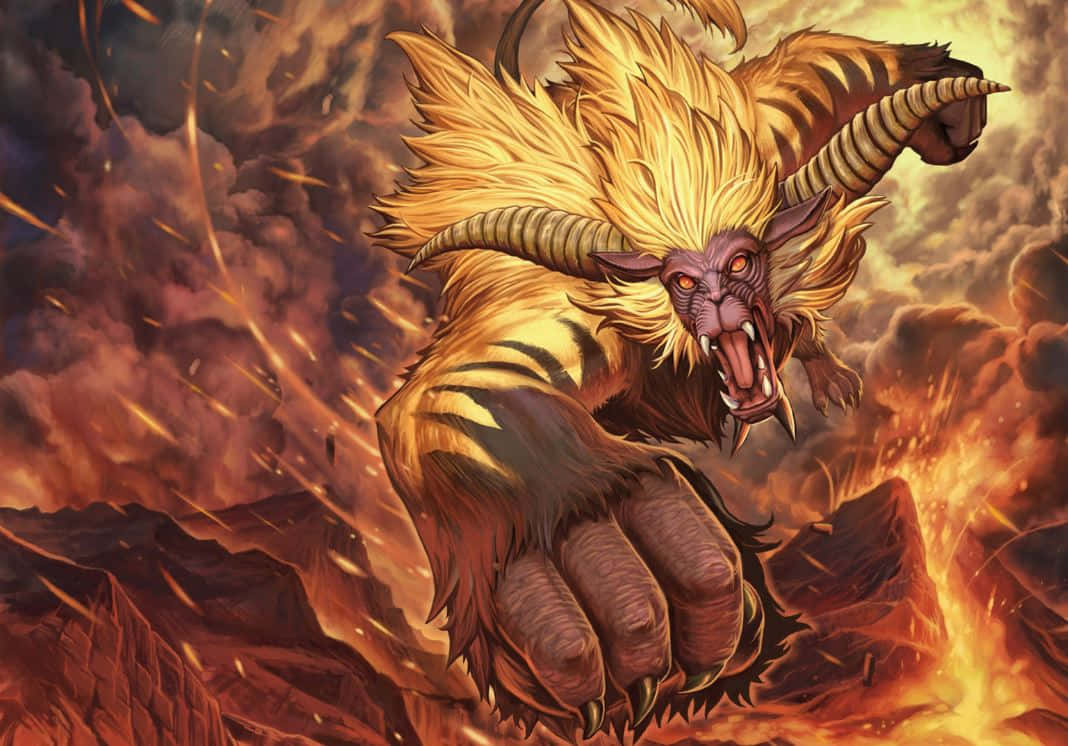 Monster Hunter Monsters, golden-furred beast, striped fur, SD Desktop Wallpaper