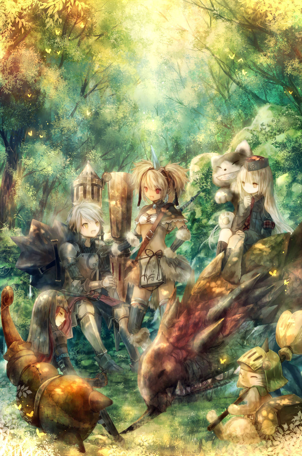 Monster Hunter Phone, anime characters, animal ears, HD Phone Wallpaper