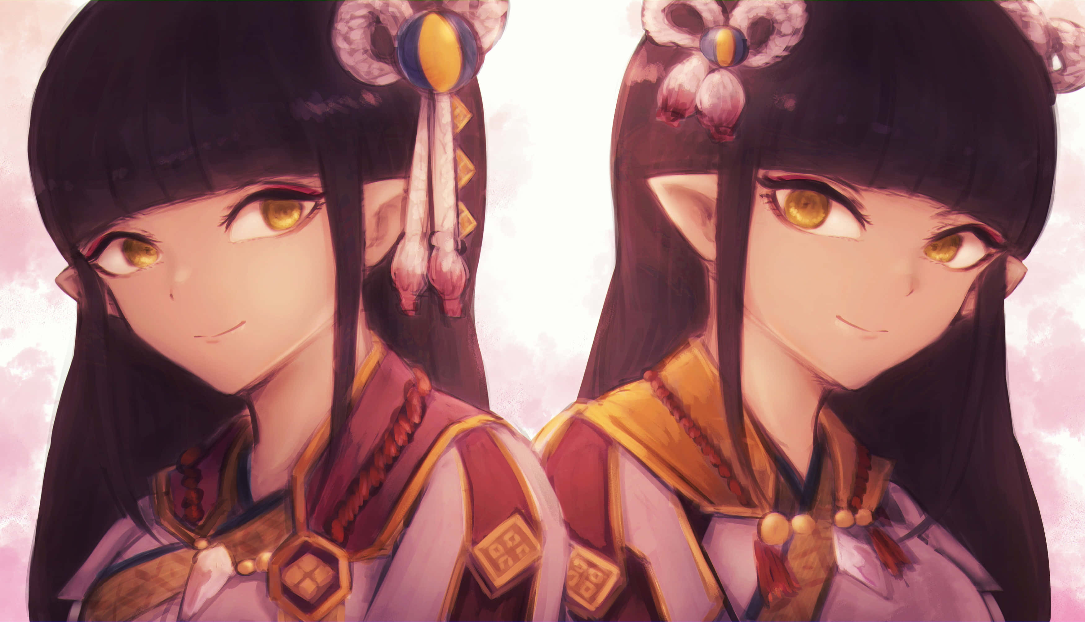 Monster Hunter Rise, elf ears, anime girls, 2K Desktop Wallpaper