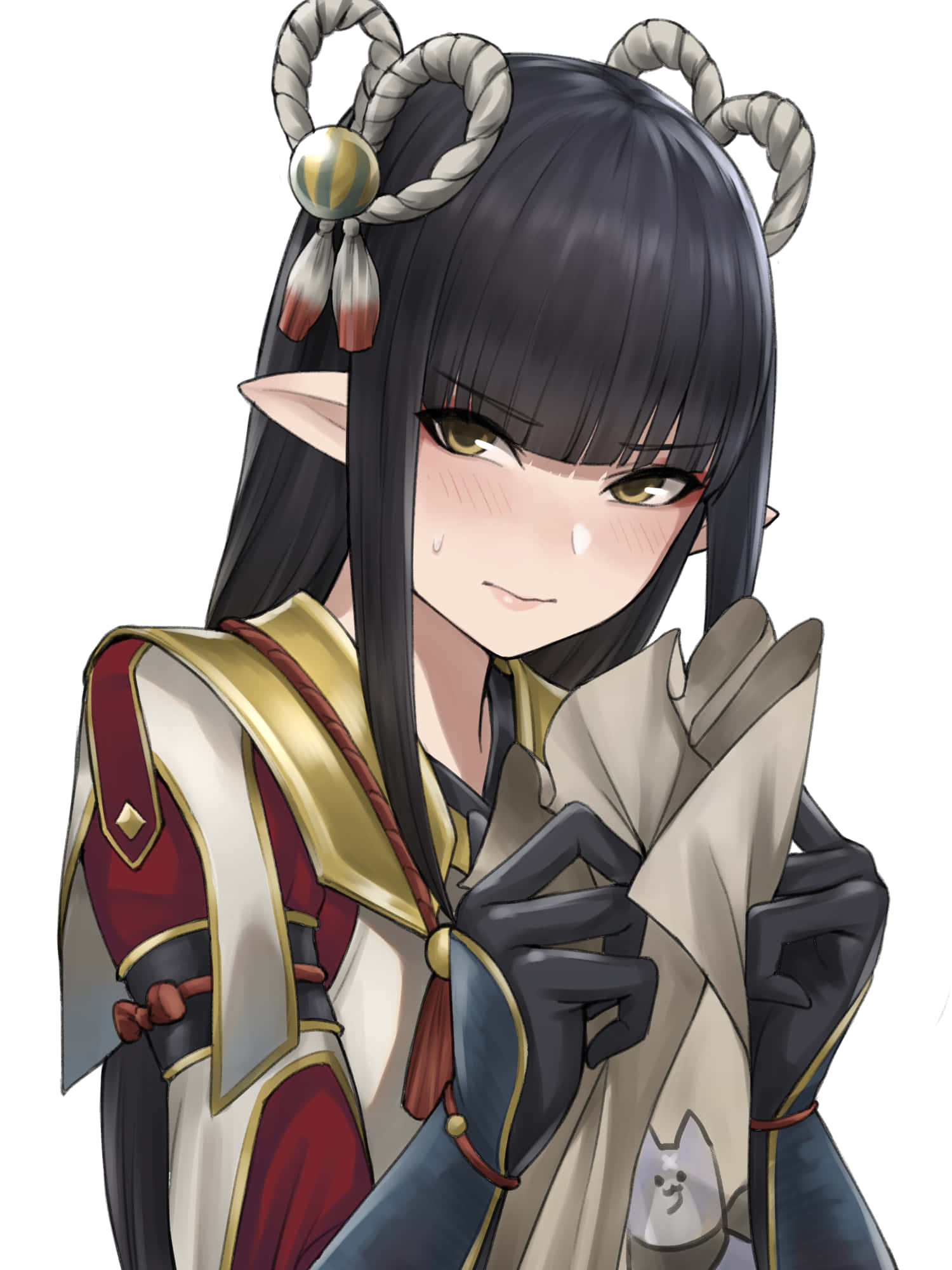 Monster Hunter Rise, anime elf girl, black hair, Full HD Phone Wallpaper