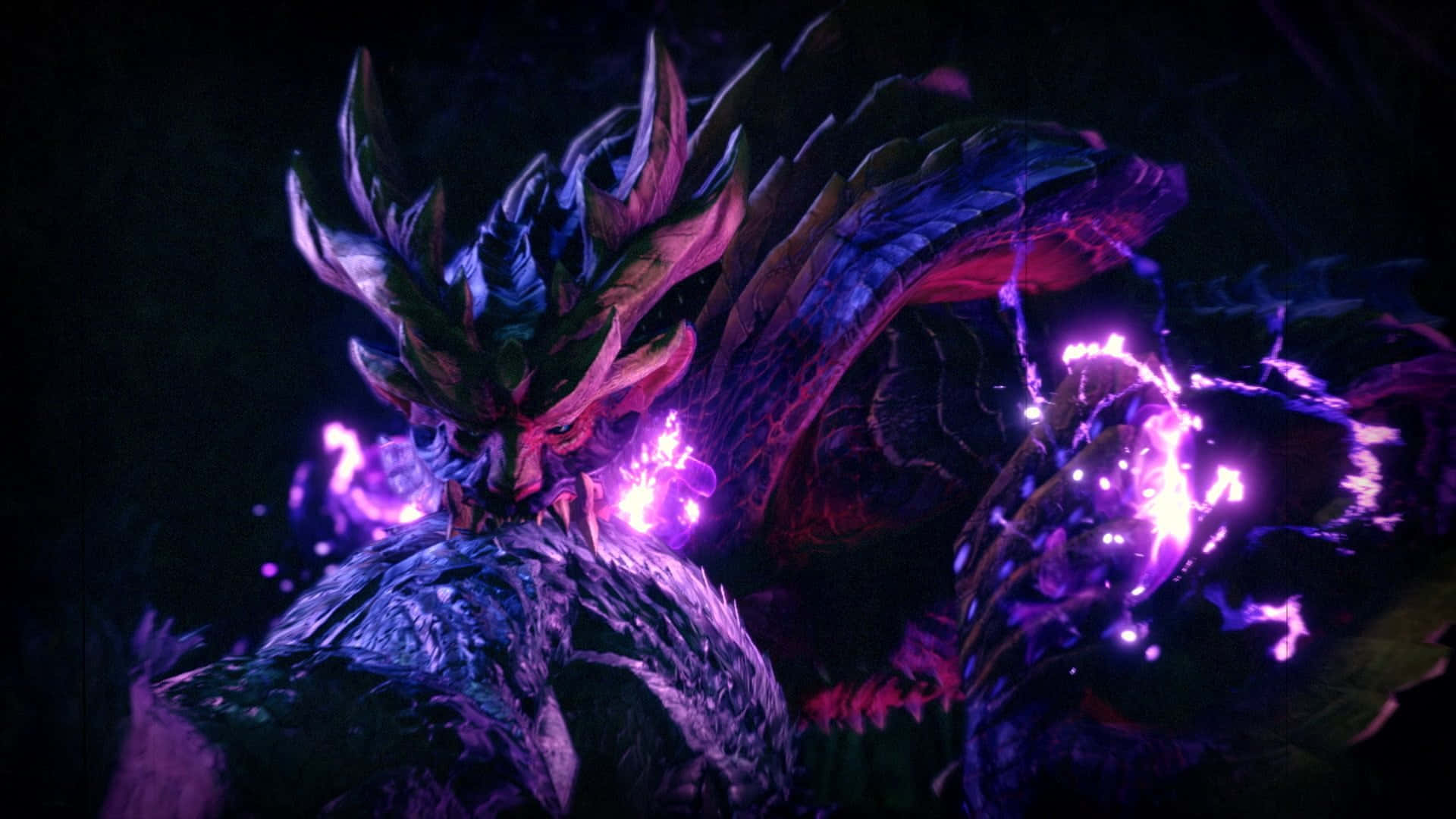 Monster Hunter, dragon, glowing purple energy, Full HD Desktop Wallpaper