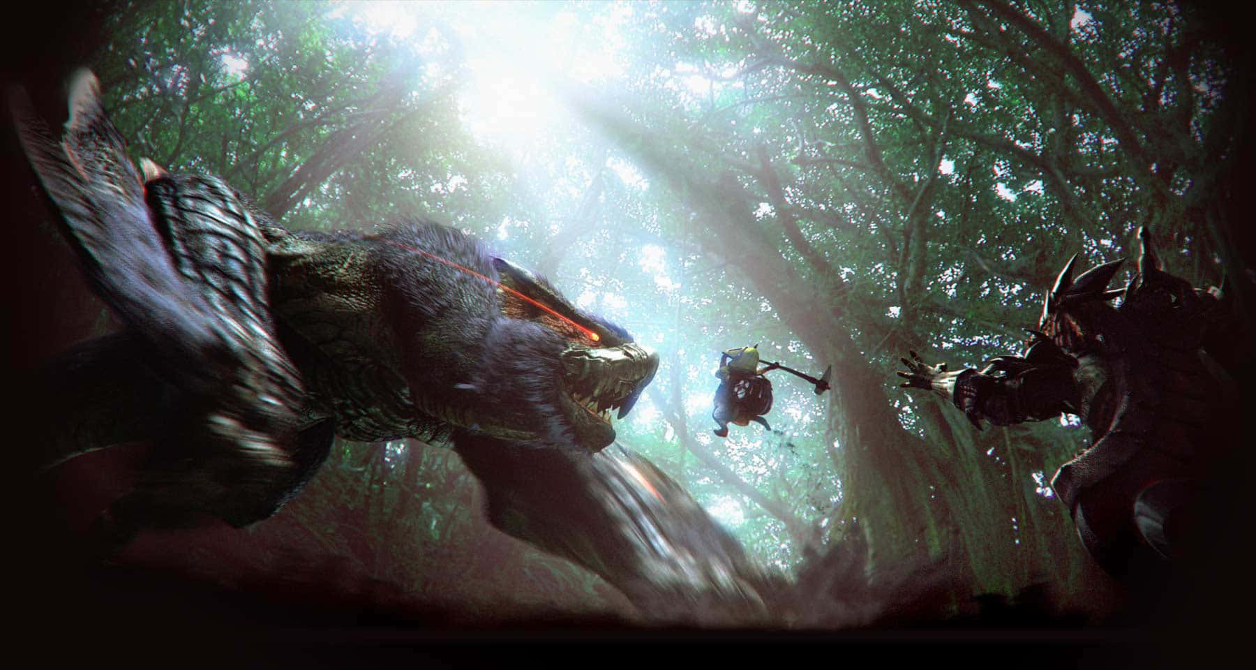 Monster Hunter, hunter, massive beast, HD Desktop Wallpaper