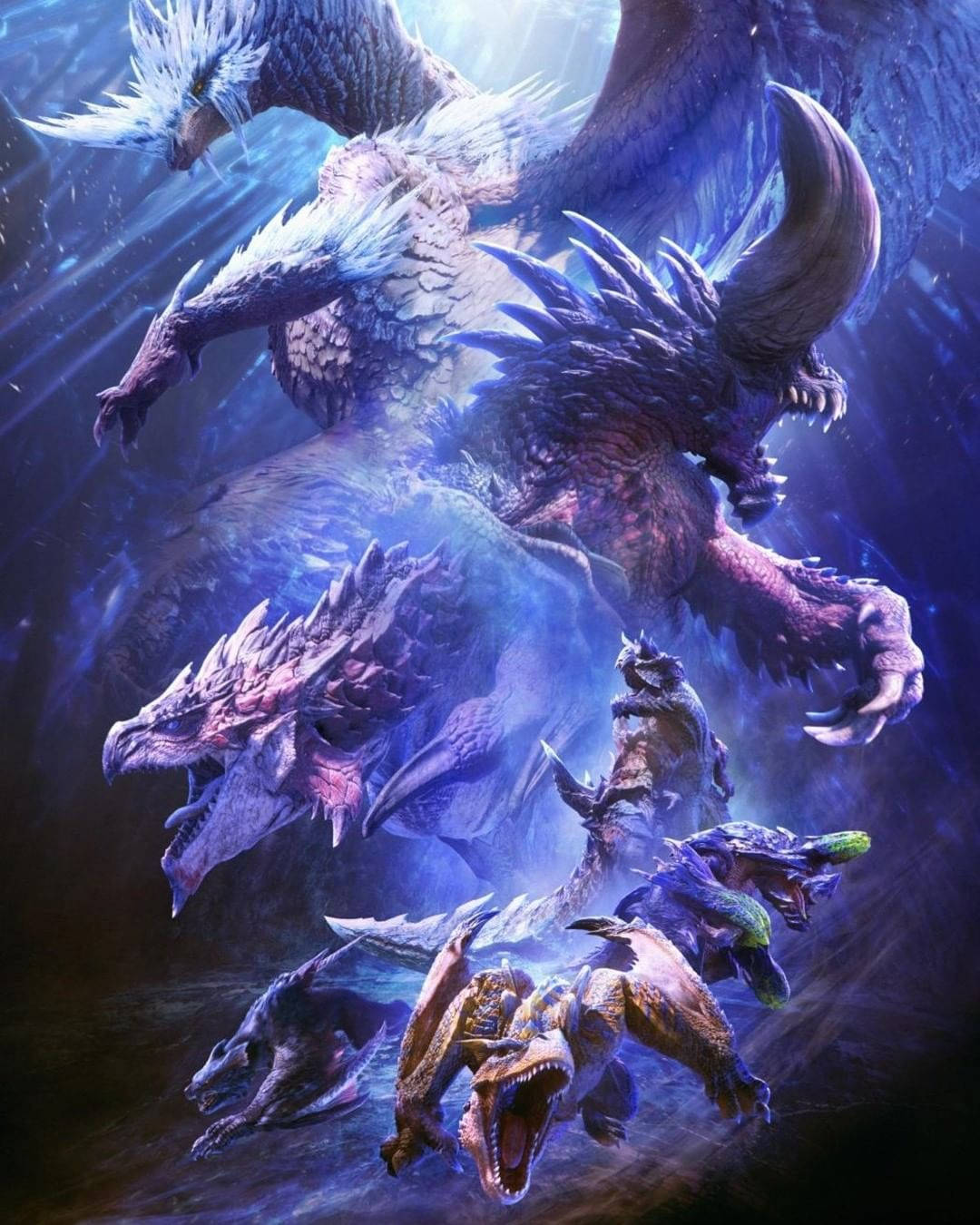 Monster Hunter World: Iceborne, frozen tundra, monstrous creatures, HD Phone Wallpaper
