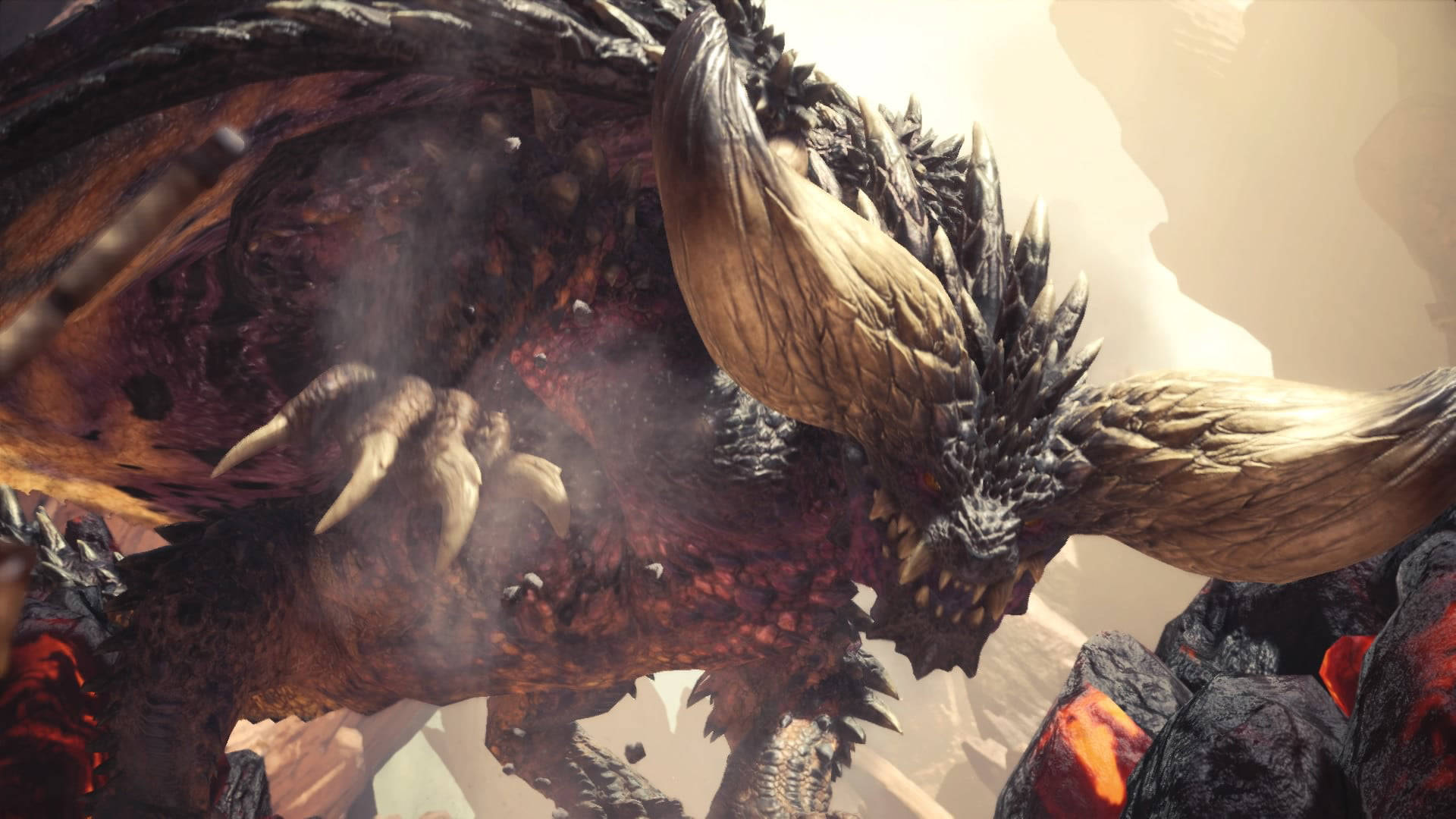 Monster Hunter, dragon, lava rocks, Full HD Desktop Wallpaper