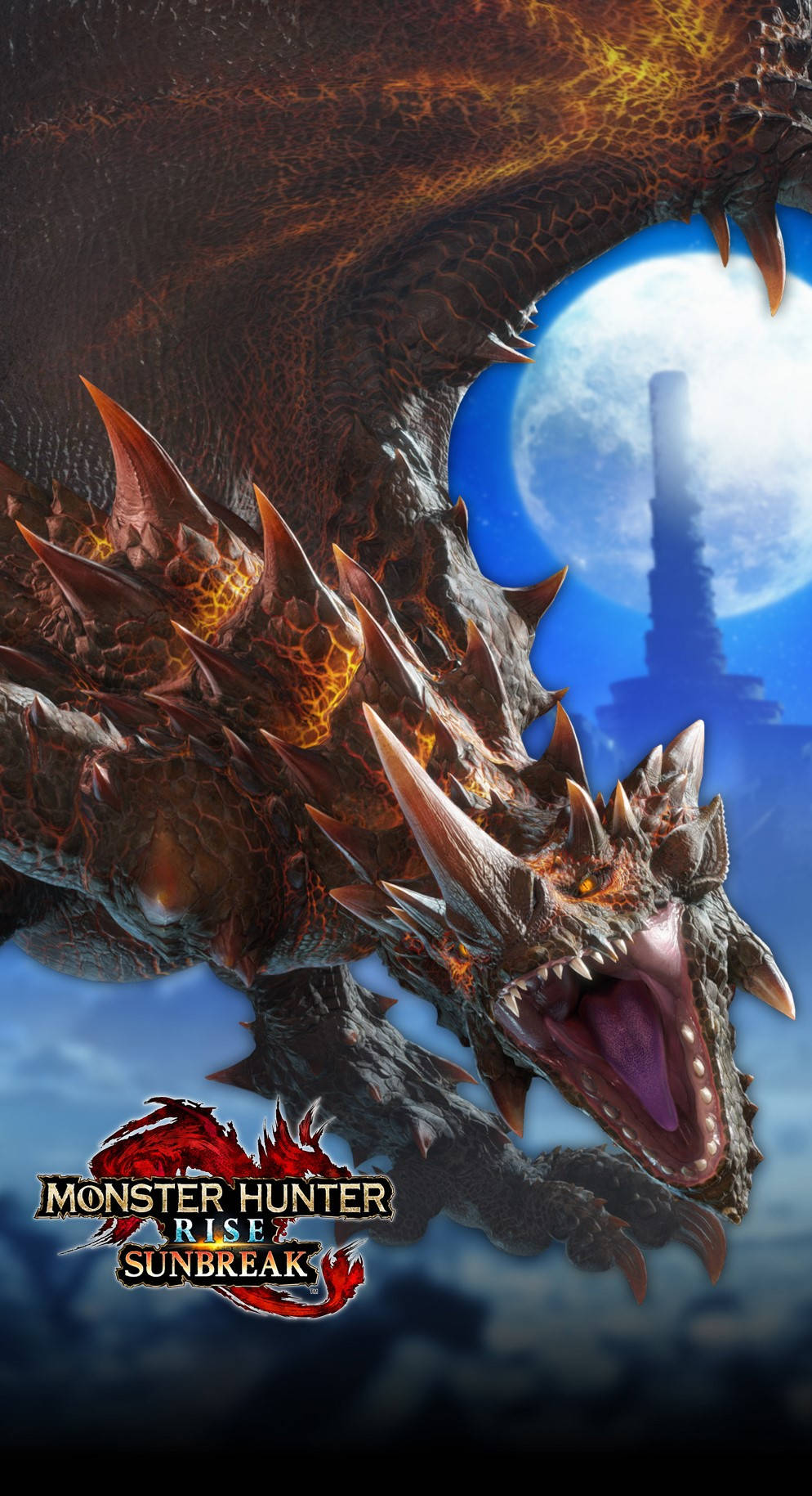 Monster Hunter, spiked dragon, glowing orange scales, HD Phone Wallpaper