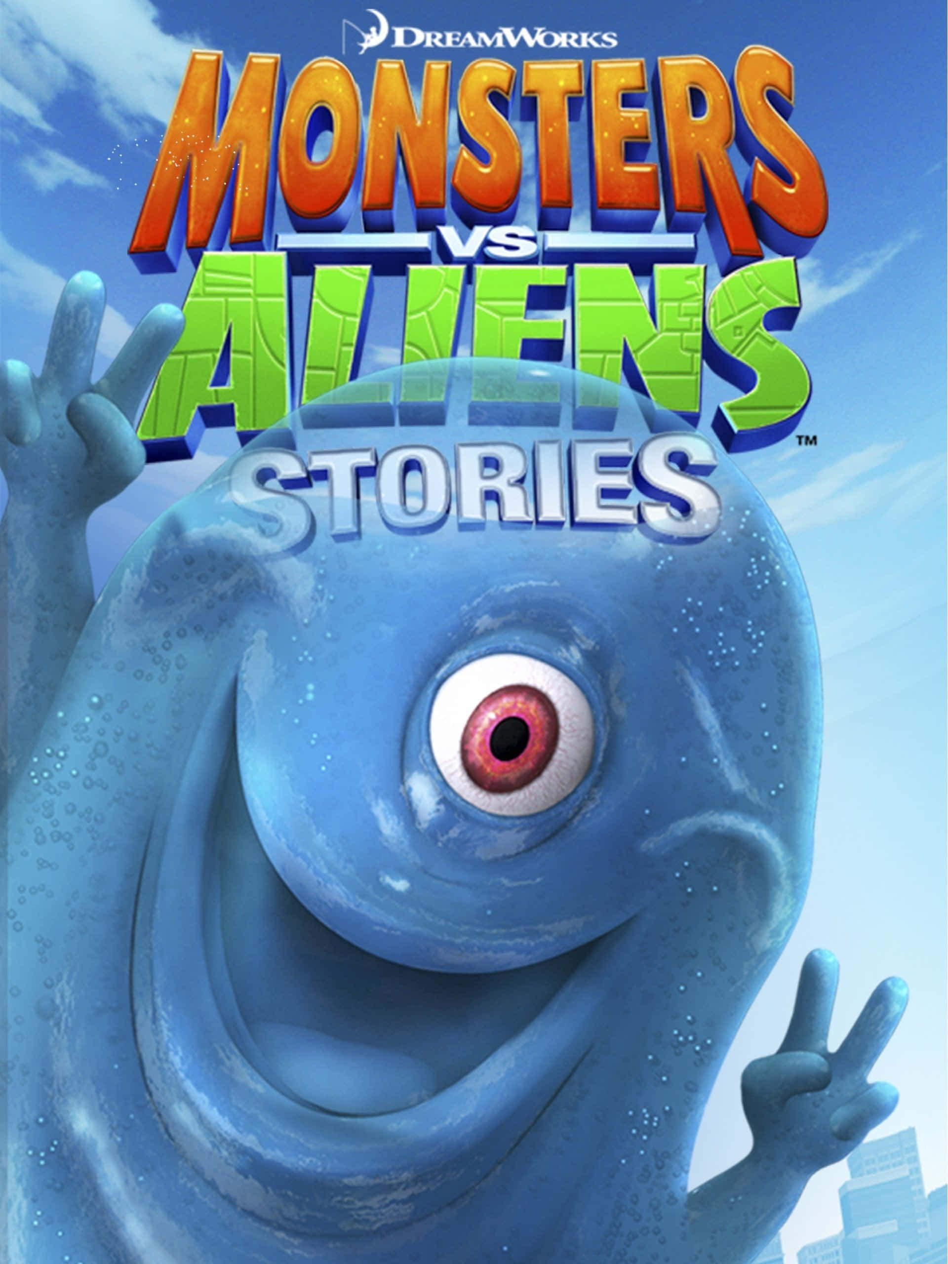 Monsters Vs Aliens, blue one-eyed monster, bright sky, 2K Phone Wallpaper