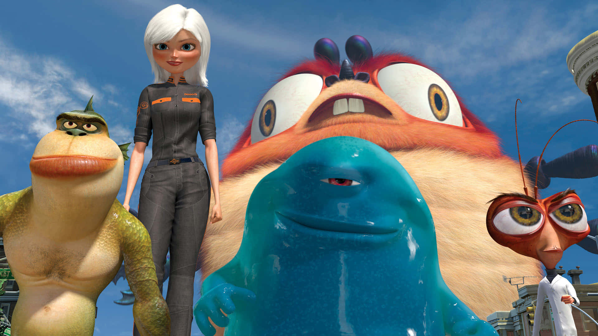 Monsters Vs Aliens, animated film, colorful animated alien creatures, Full HD Desktop Wallpaper