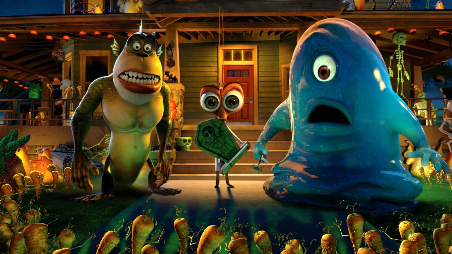Monsters Vs Aliens, zombie carrots, glowing pumpkins, HD Desktop Wallpaper