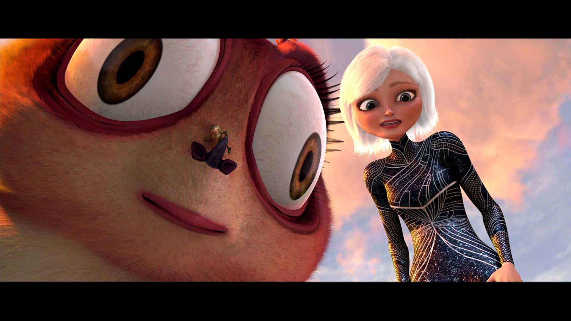 Monsters Vs Aliens, pink clouds, sunset sky, Full HD Desktop Wallpaper